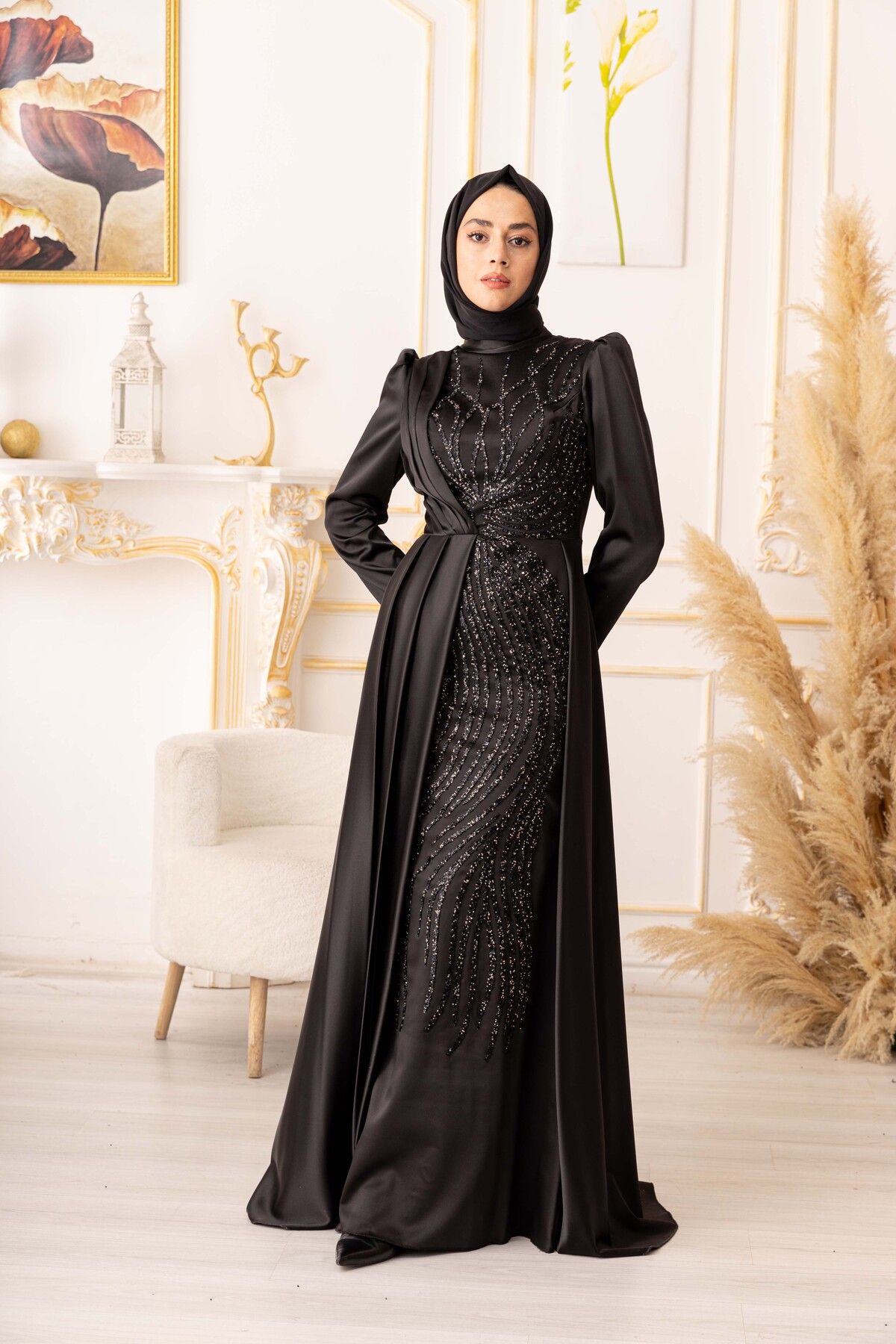 YILDIZ ABİYE TAŞLI BALIK MODEL TESETTÜR ABİYE (18480)