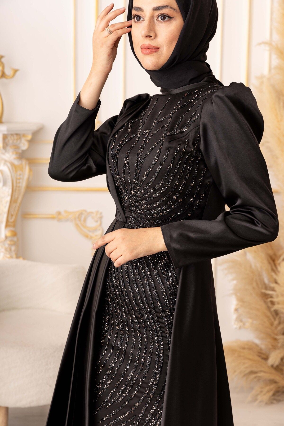YILDIZ ABİYE TAŞLI BALIK MODEL TESETTÜR ABİYE (18480)