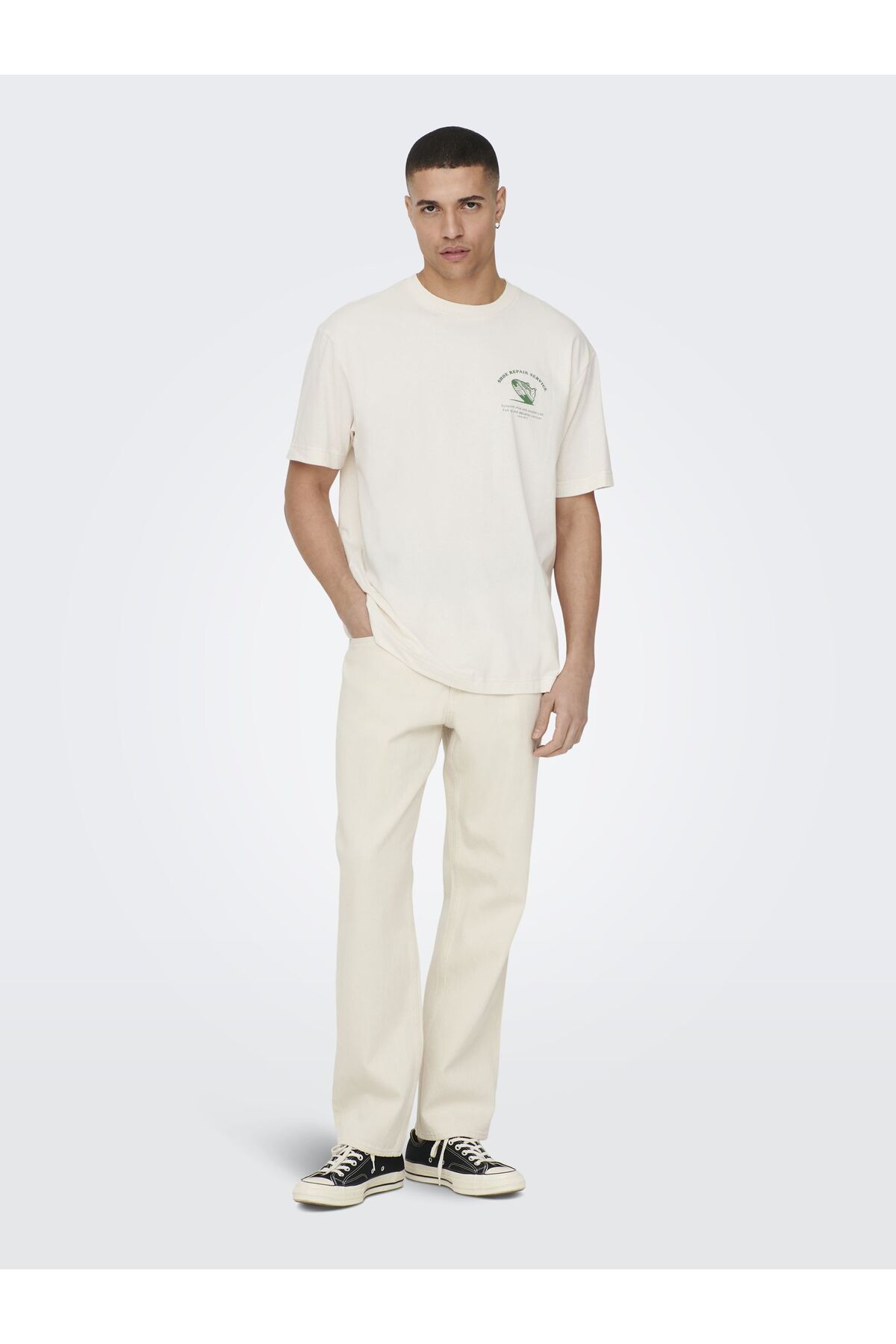 Only & Sons-Normal Geschnitten Jeans Onsedge Mittlere Taille Locker Geschnitten Jeans 5