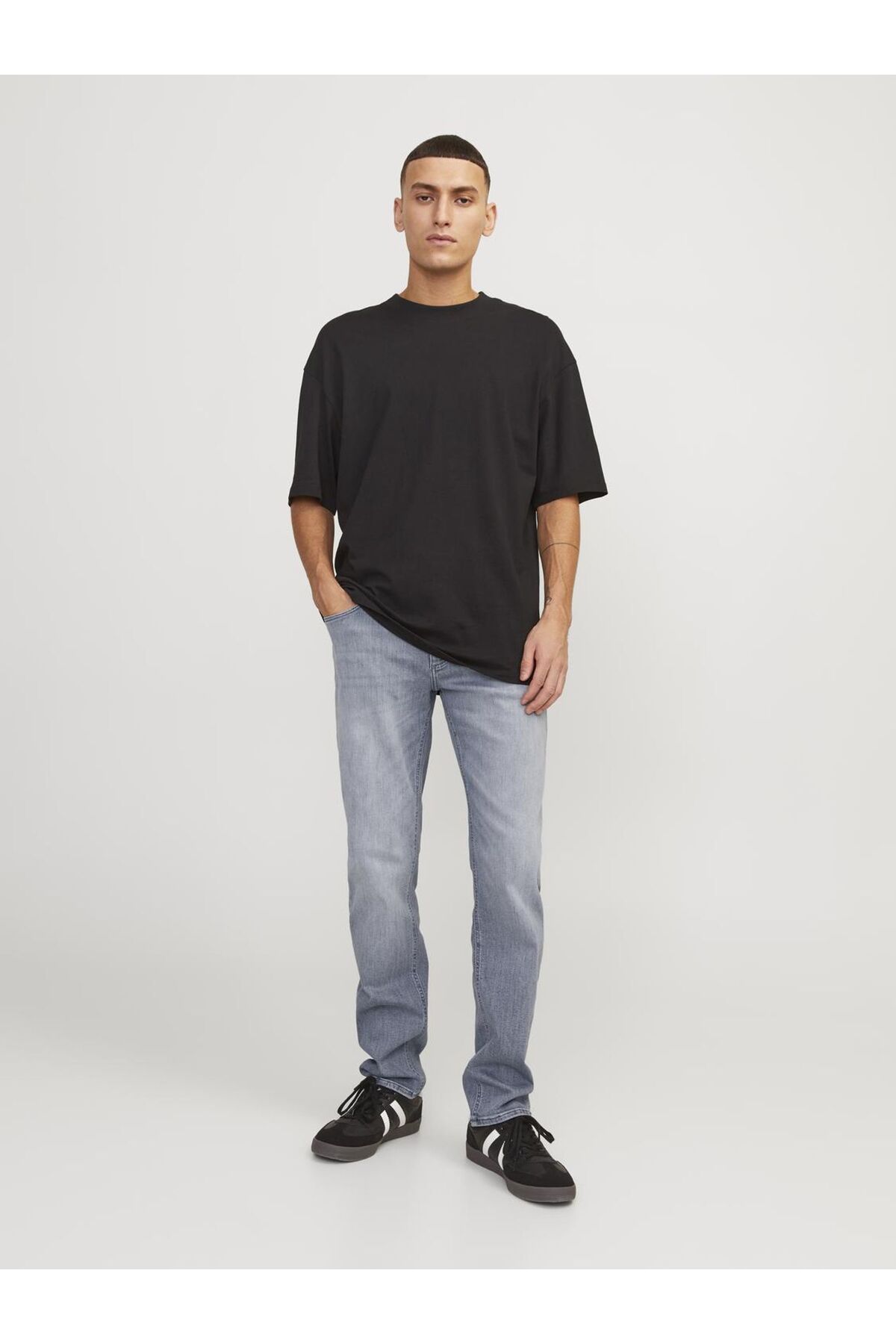 شلوار جین جک اند جونز مردانه جین خاکستری  راسته  فاق نرمال   Straight/استریج کژوال/روزمره | Jack & Jones 12253492 DK - تصویر 5