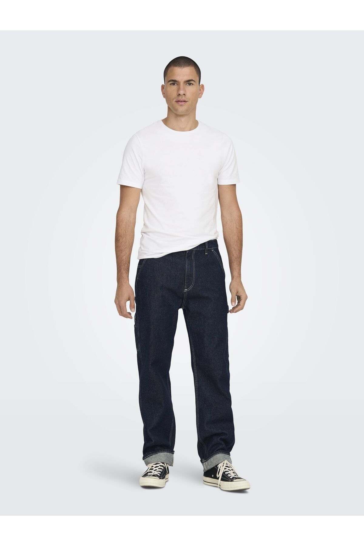 Only & Sons-Normal Geschnitten Jeans Onsedge Mittlere Taille Locker Geschnitten Jeans 5