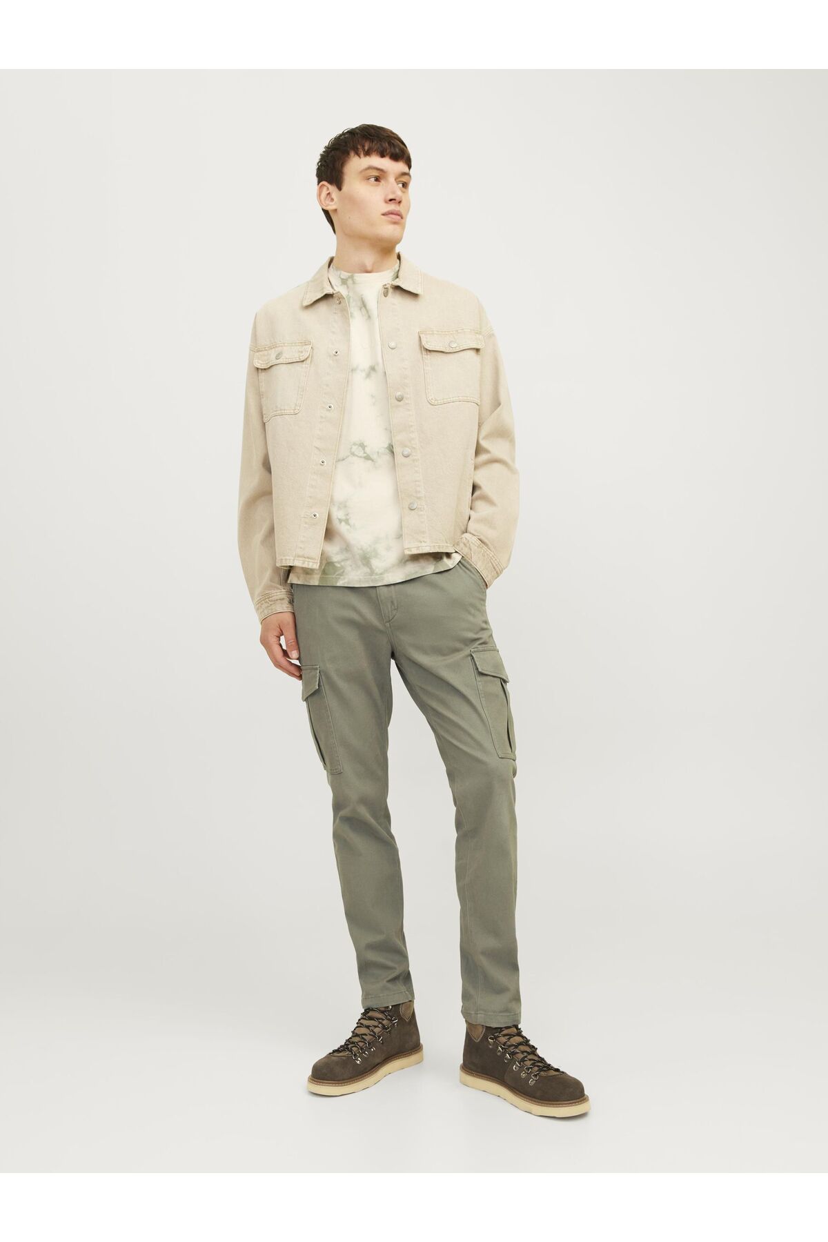 شلوار جک اند جونز مردانه پنبه ای قهوه ای  راسته کارگو فاق نرمال   کارگو کژوال/روزمره | Jack & Jones 12182538 TR - تصویر 5