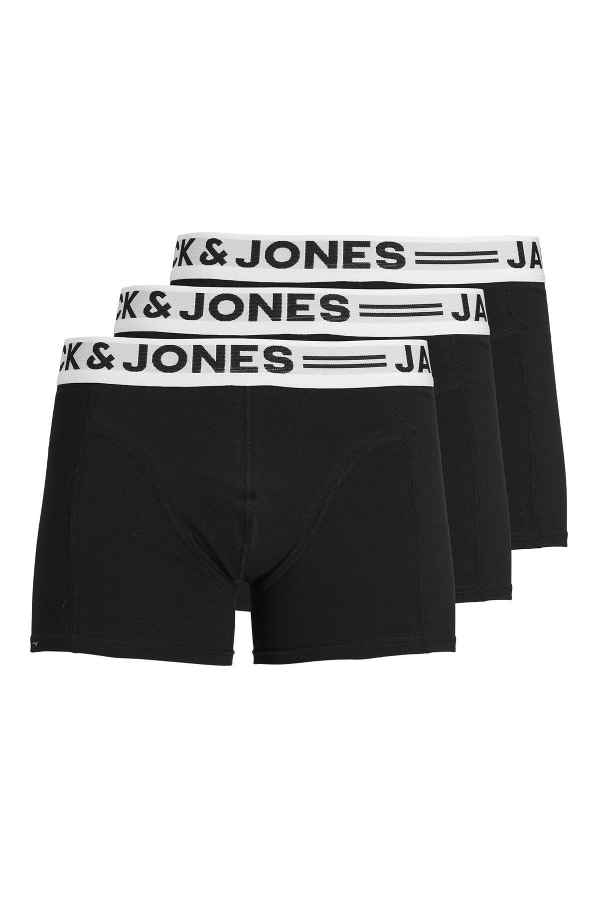 پک باکسر سه تکه لوگوی مشکی مردانه - Sense Jack & Jones