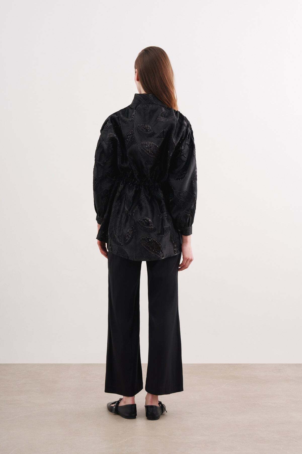 FUSHYA-Jacquard Jacket - Waist Drawstring Design 4