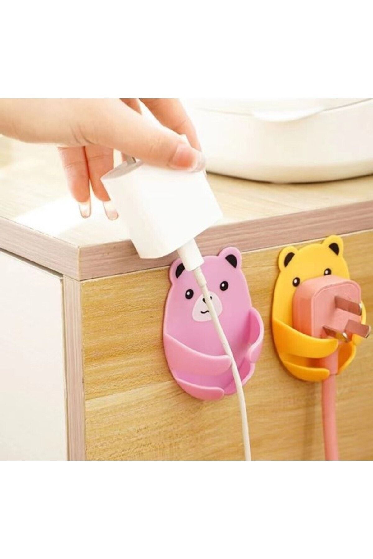 CMT-Işbaşıxmd Isb01 - 4-Piece Teddy Bear Patterned Plug Holder (Machine) 3