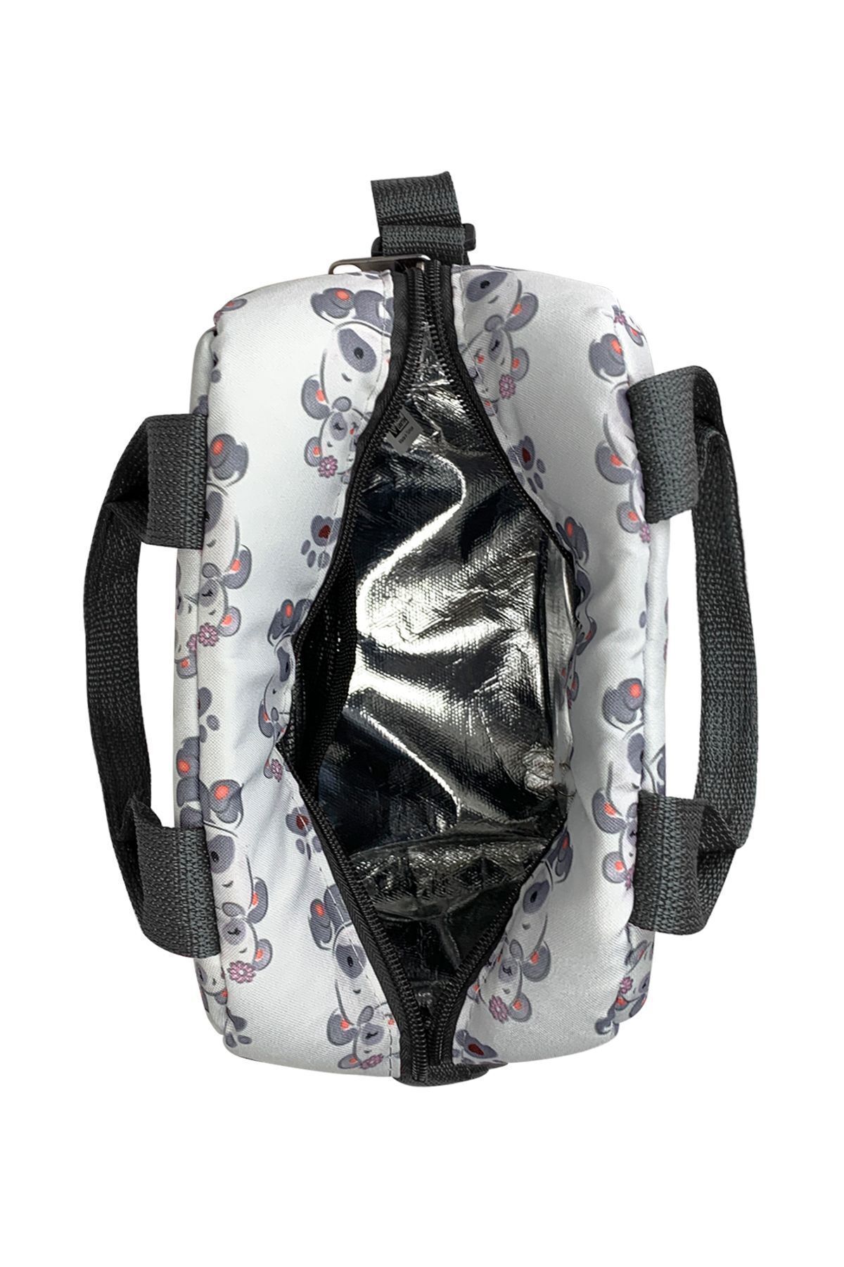 Bye Bye Beslenme Çantası Ve Termos Yemek Taşıma Çantası Omuz Askılı-gri Panda fotoğrafı 6 (önizleme)