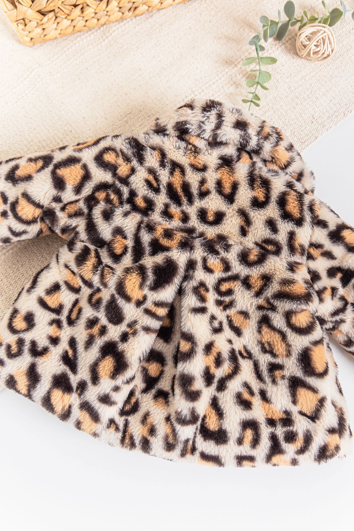 Babymod Leopard Patterned Plush Baby Girl Coat Trendyol