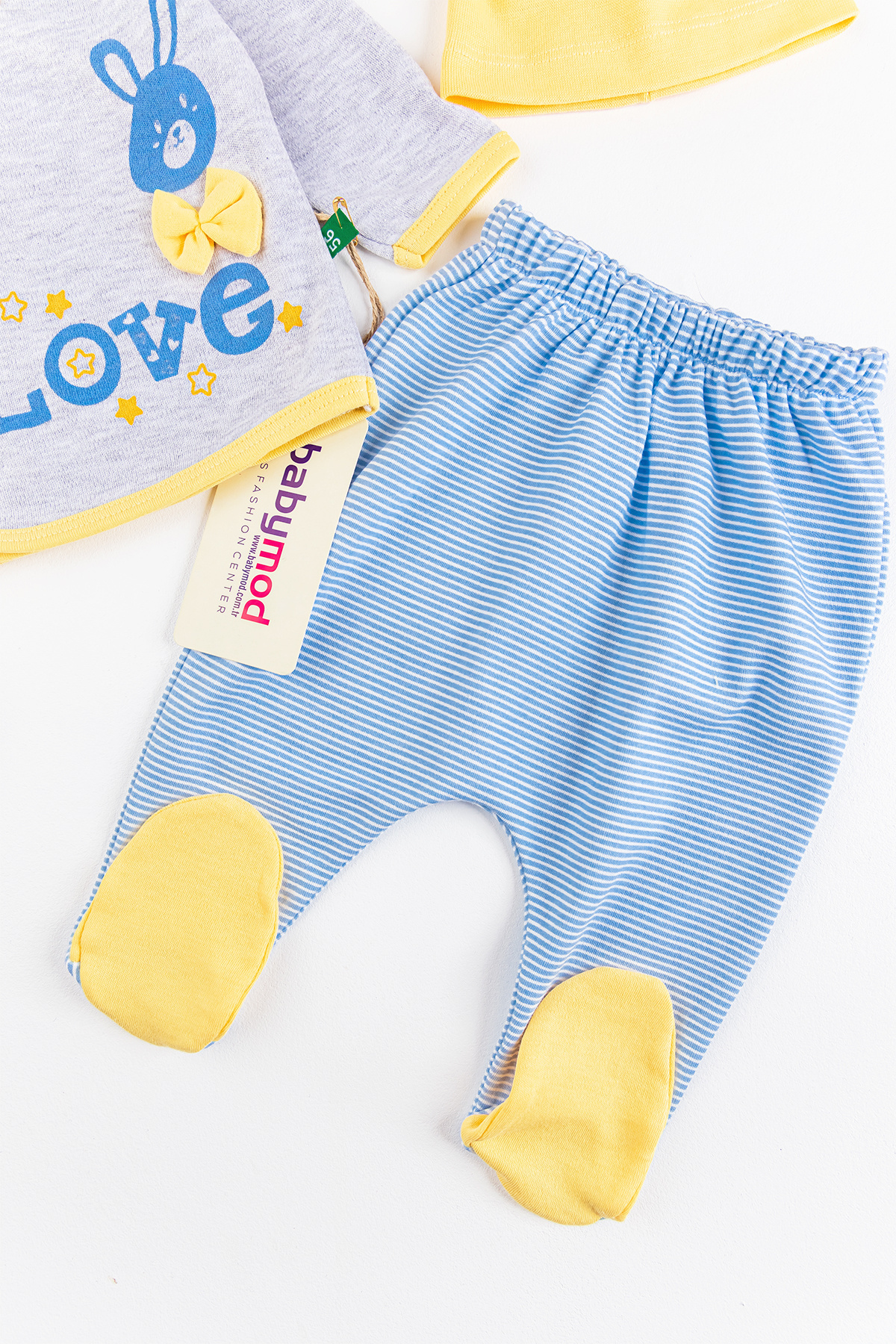 ست نوزادی پسرانه – دخترانه آبی Babymod | Babymod-DM1B256902 اورجینال - تصویر 4