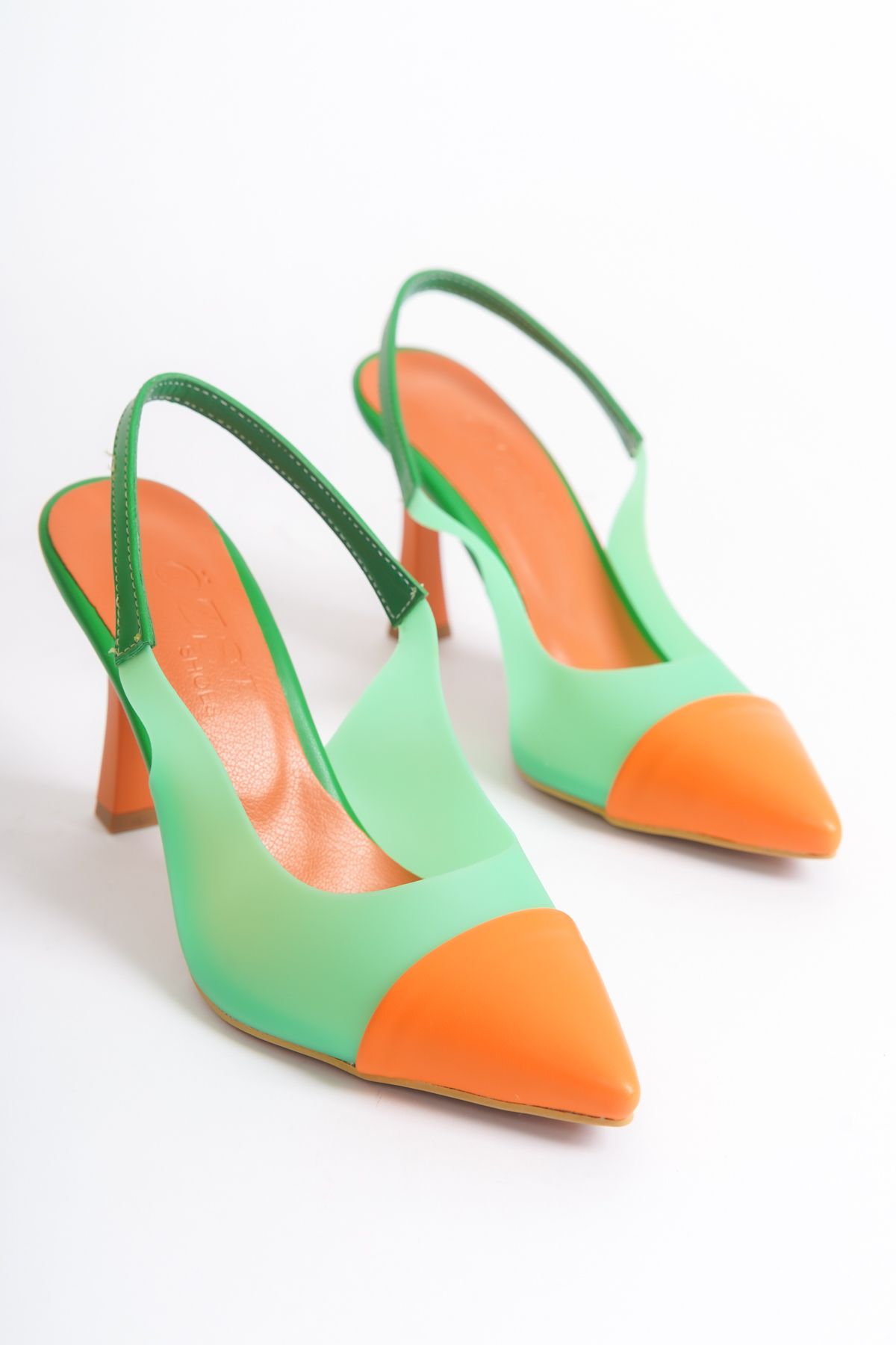 oz se shoes Vanessa Women s Orange Green Transparent High Heels Stiletto Trendyol