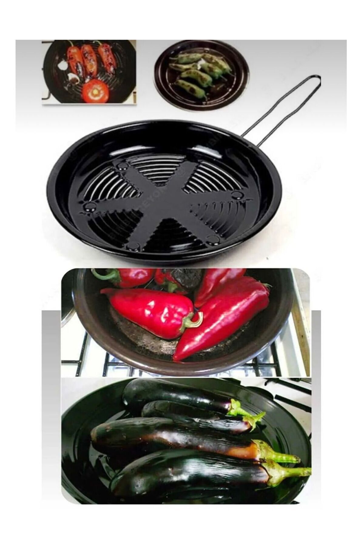 YDGR-Black Enamel Roasting Set with Handle - Pan 2
