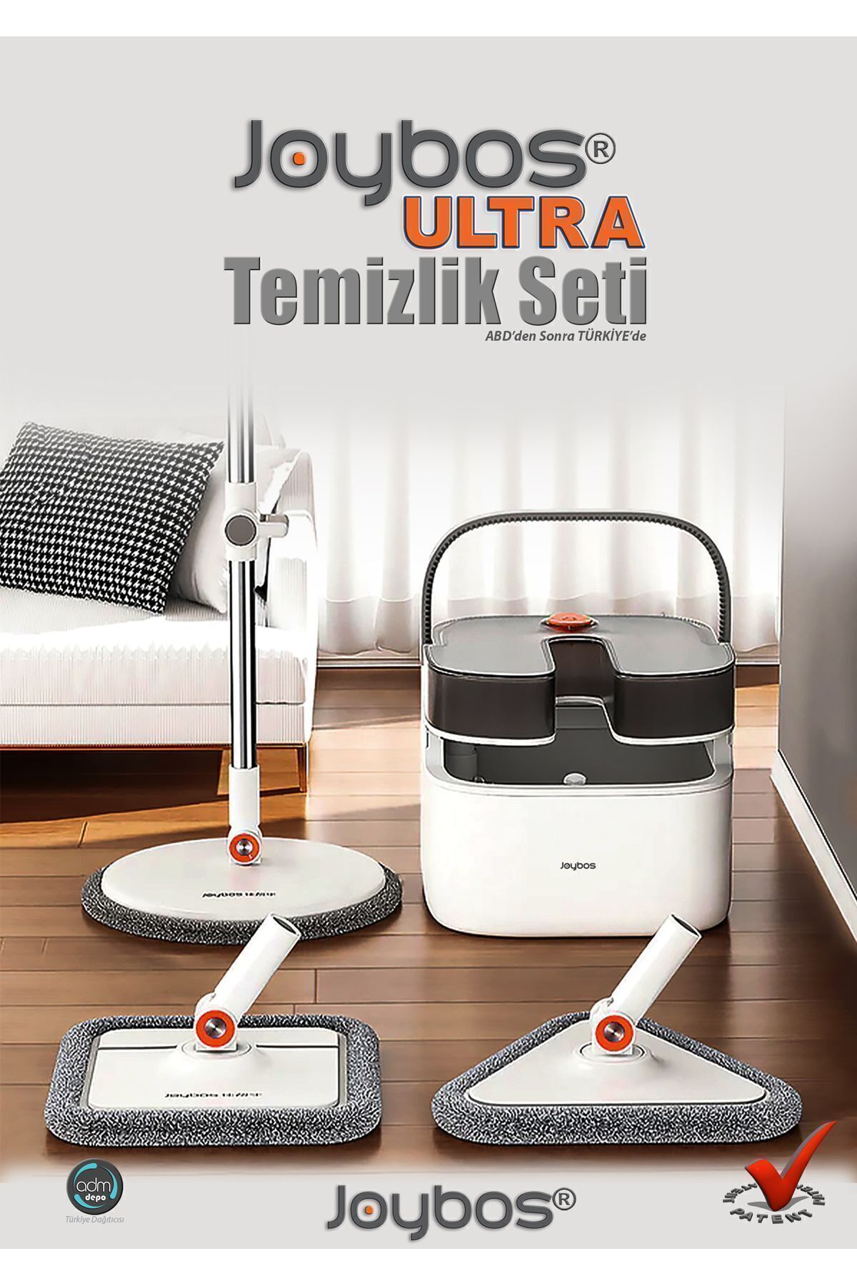 Temiz Ve Kirli Suyu Ayıran 3 Başlıklı Temizlik Seti (YUVARLAK, KARE VE ÜÇGEN BAŞLIK)