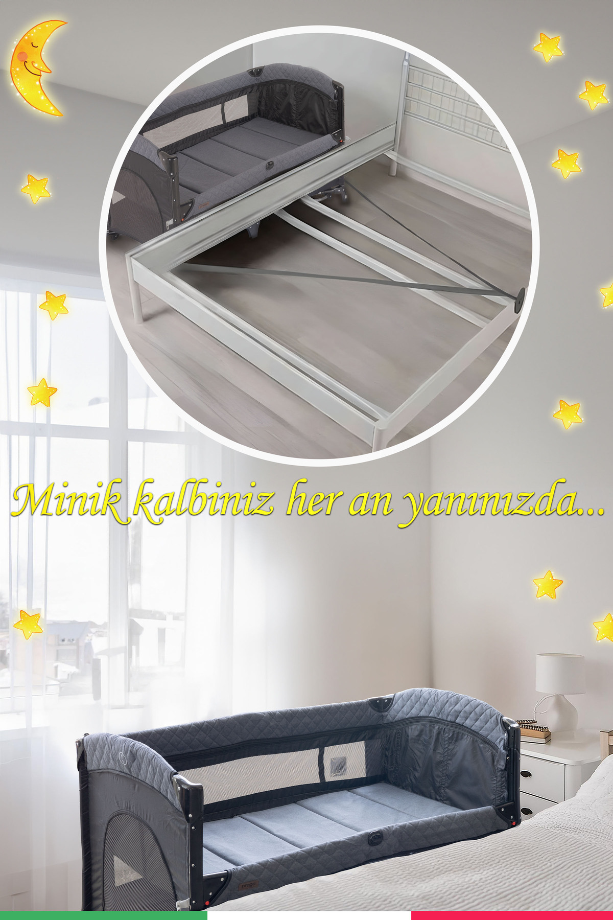 Prego Premium Line Alt Açma Üniteli Anne Yanı Oyun Parkı + Yatak Hediyeli fotoğrafı 6 (önizleme)