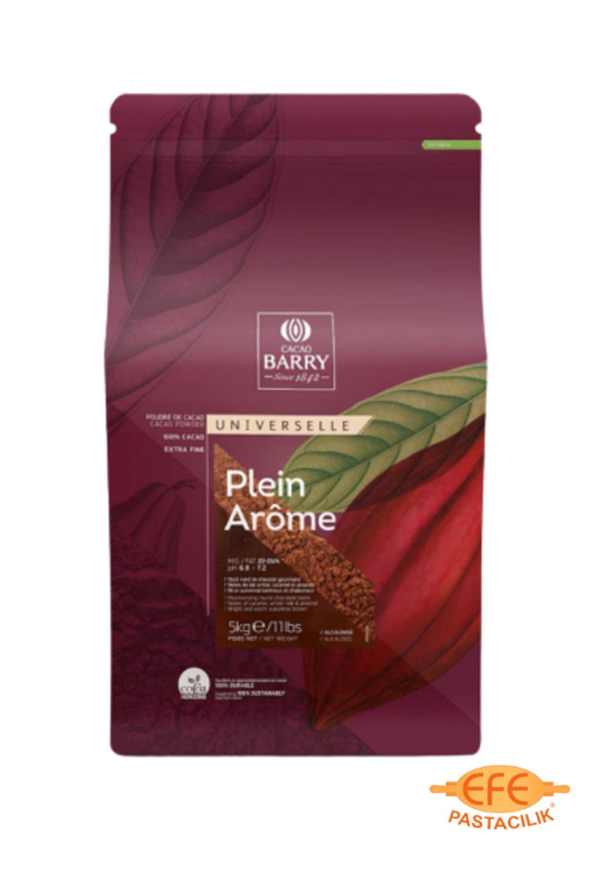 Callebaut Kakao Tozu 5 Kg Plein Arôme 22-24%