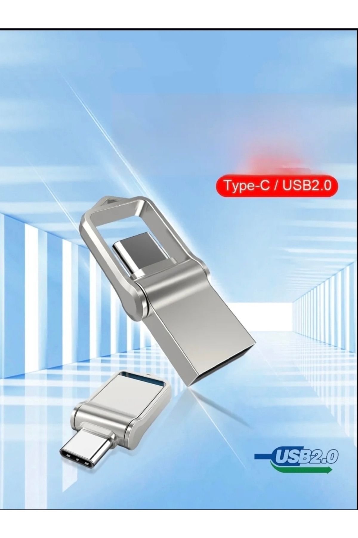 MicroDrive-128gb Otg Dual Input Metal Memory - Type-C and USB 2.0 Flash Rugged Original 7