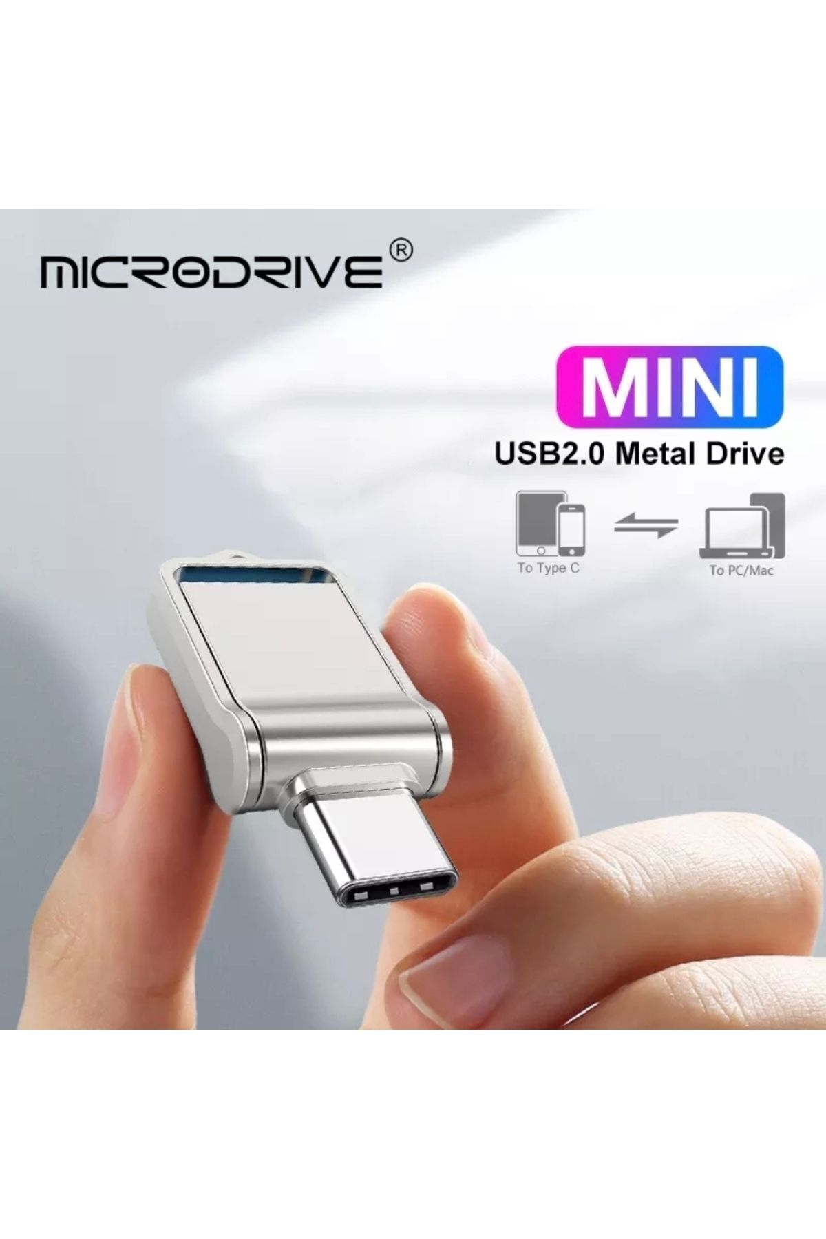 MicroDrive-32gb Otg Dual Input Metal Memory - Type-C and USB 2.0 Flash Rugged Original 7
