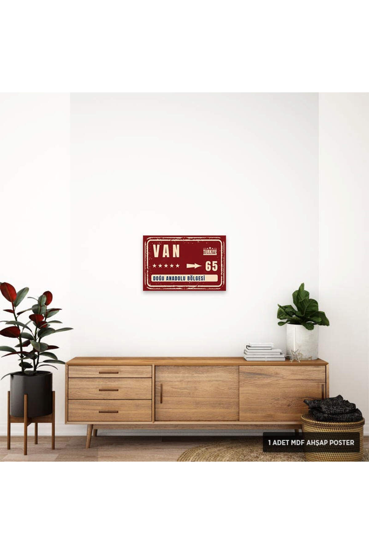 Hayal Poster PT1161 - Van Şehir Tabelası Retro Mdf Ahşap Poster