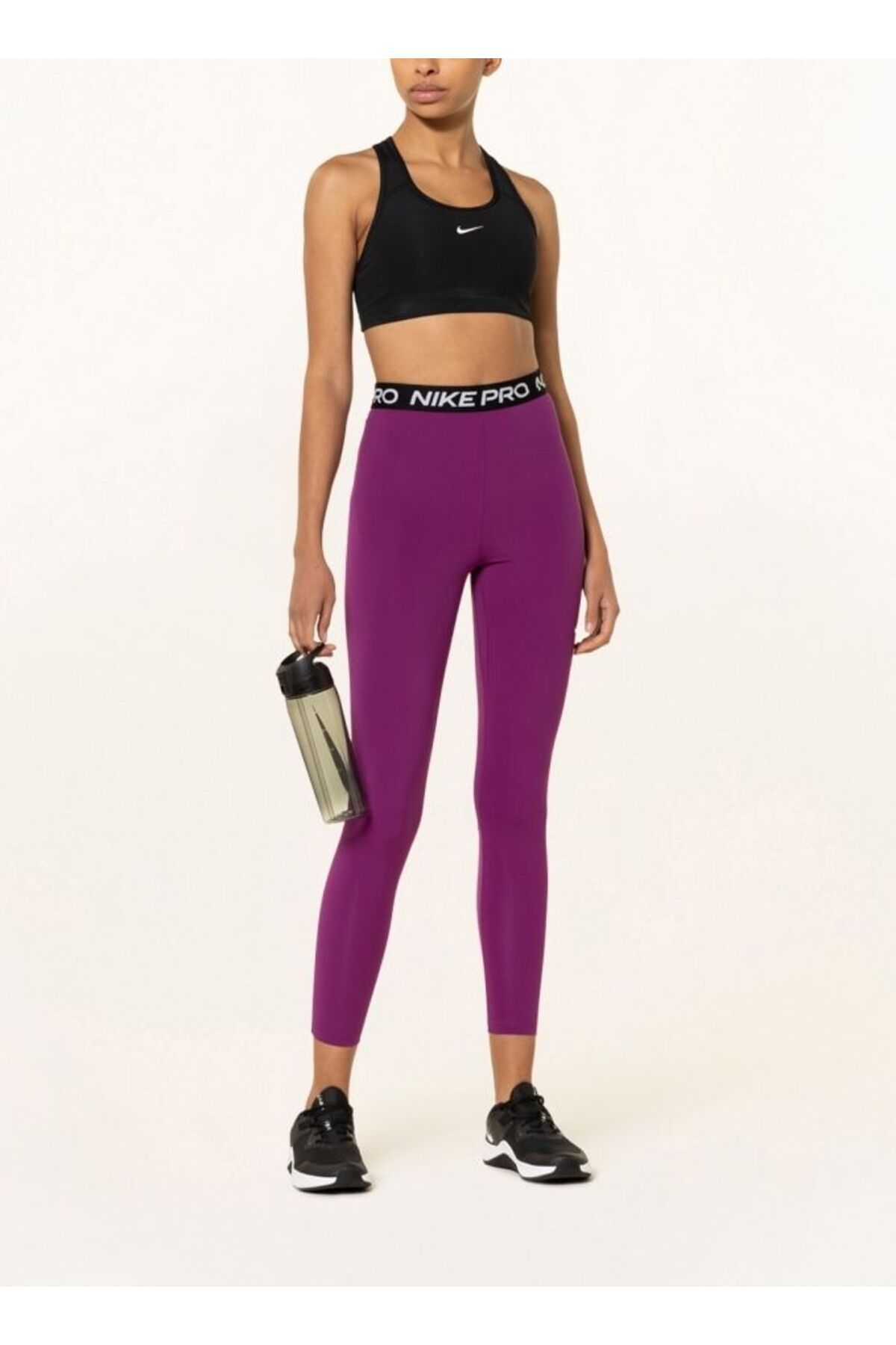 Nike Pro 365 Women s Purple 7 8 High Collar Training Tights Trendyol