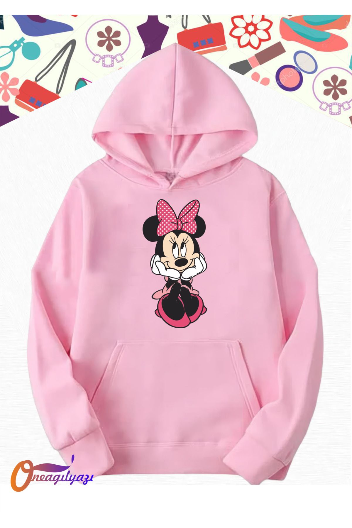 oneag lyaz M NN E MOUSE BASKILI KADIN SWEATSH RT HOOD E Fiyat Yorumlar Trendyol