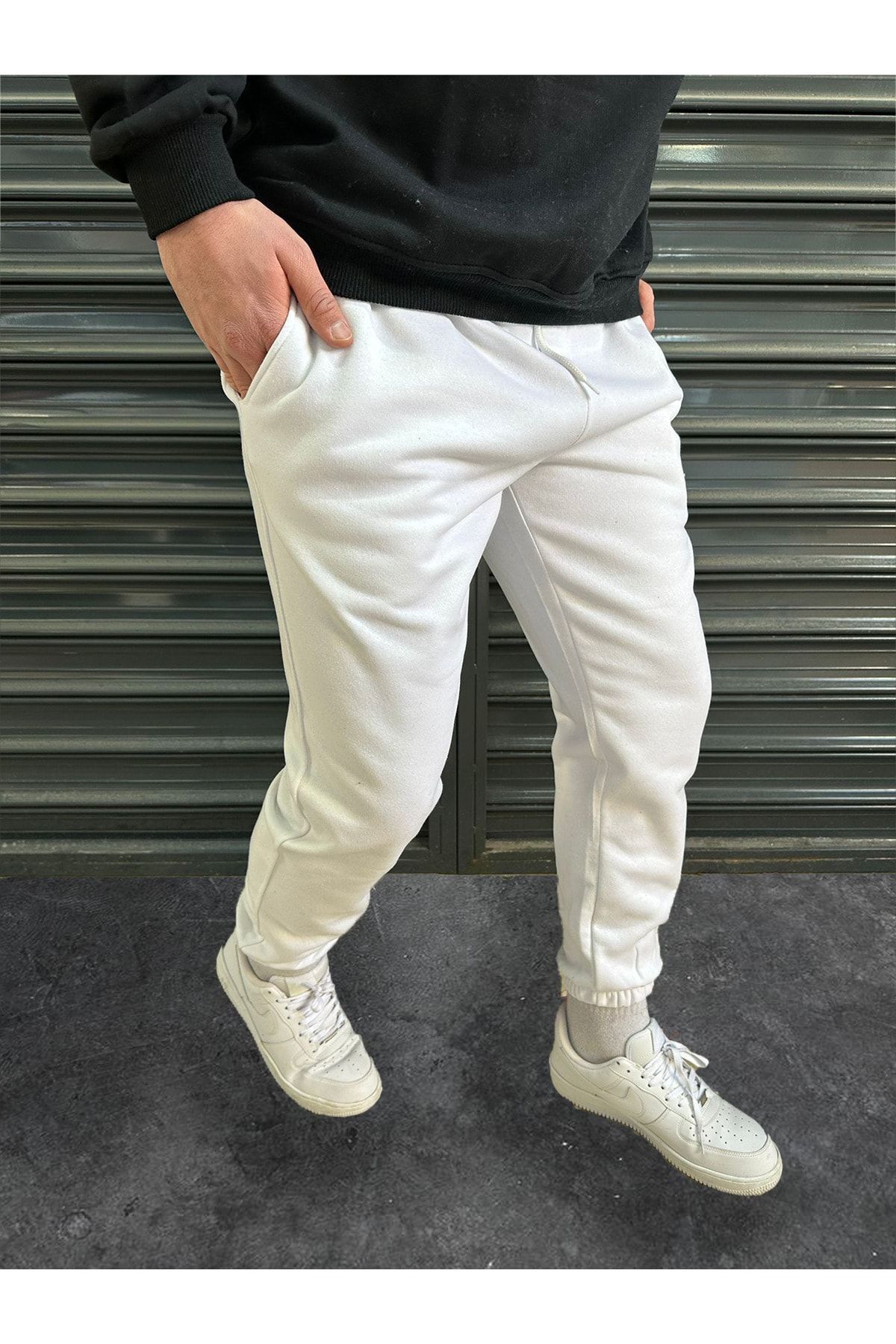 Stadium Men s White Oversize Elastic Leg Jogger Sweatpants Trendyol