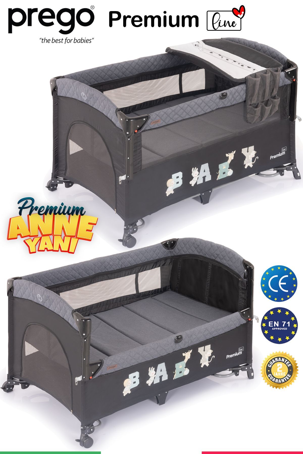 Prego Premium Anne Yanı Oyun Parkı 70*120 Cm 8048