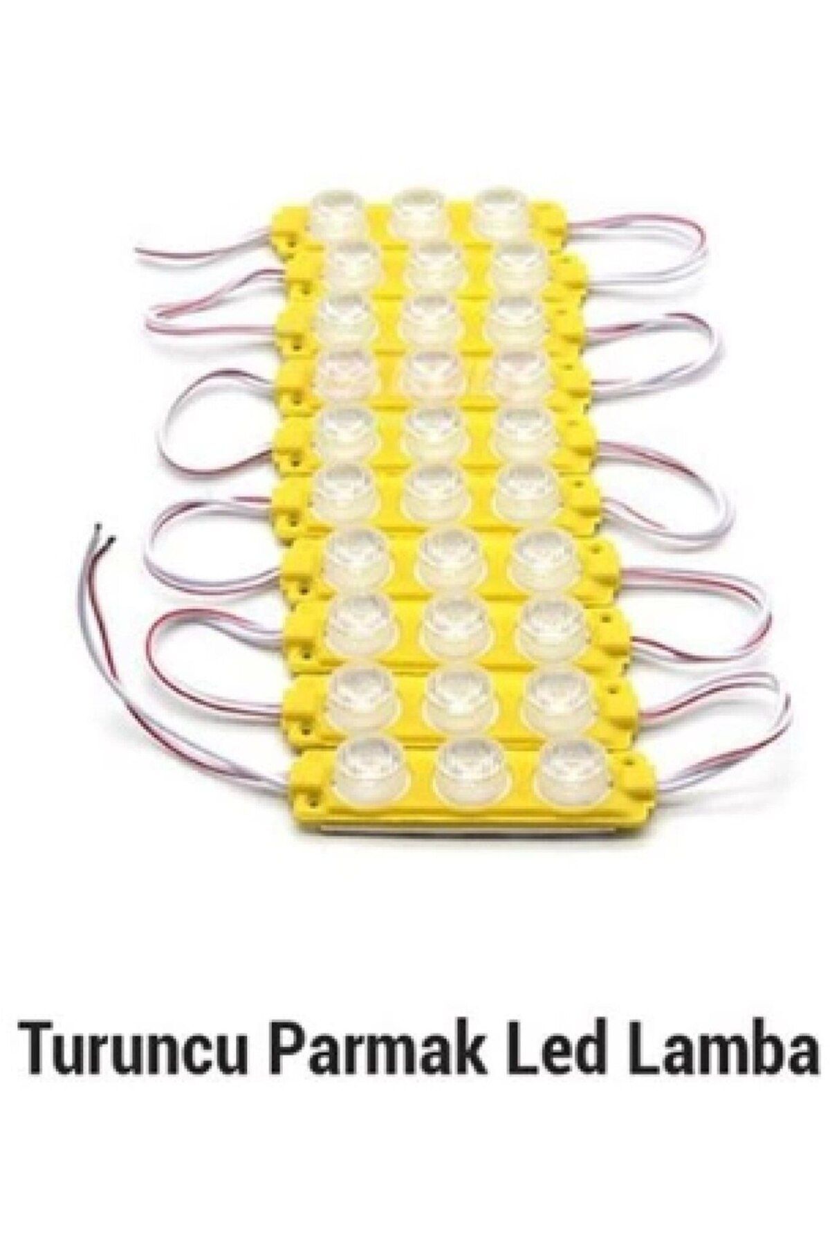 Carub Kablolu Parmak Lamba 12v 3 Led (10 Adet) -Turuncu