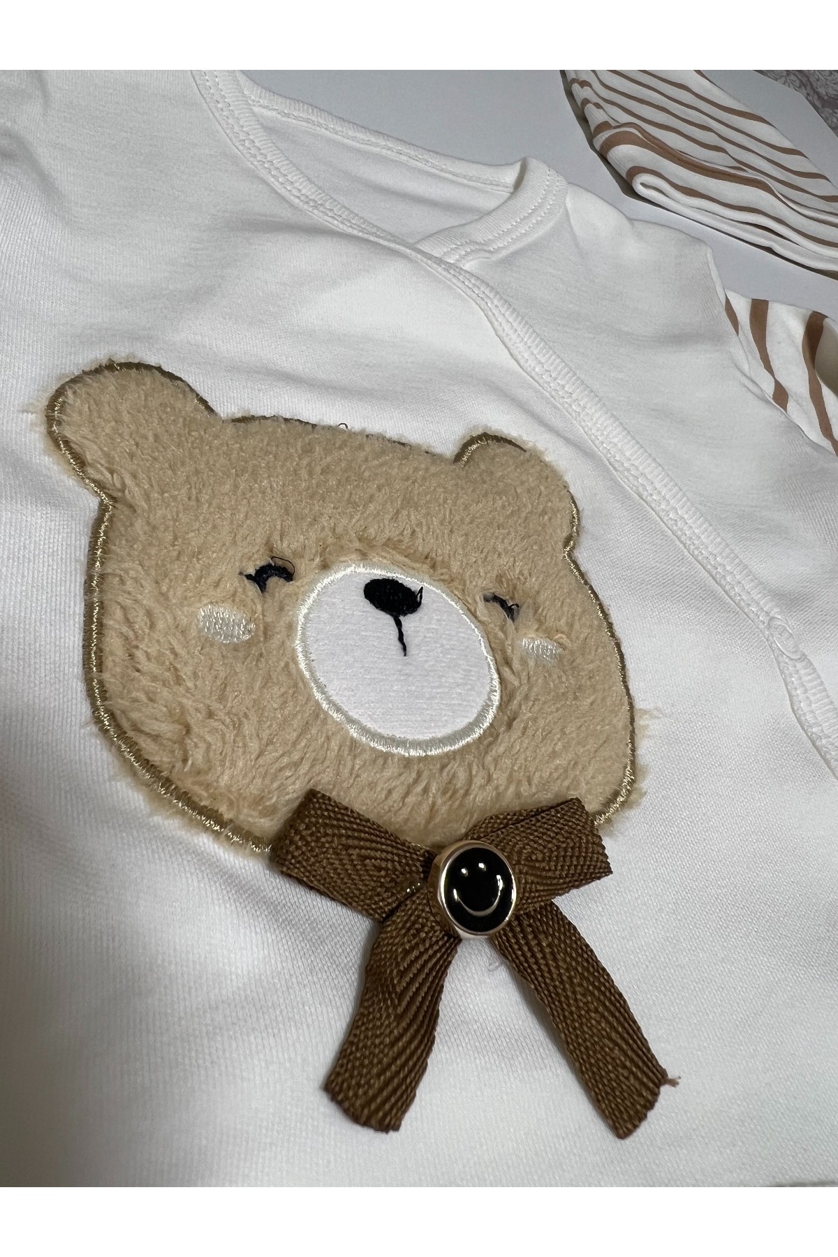 ست نوزادی پسرانه – دخترانه قهوه ای Lidu Clothes | 5 Lİ AYICIK اورجینال - تصویر 2