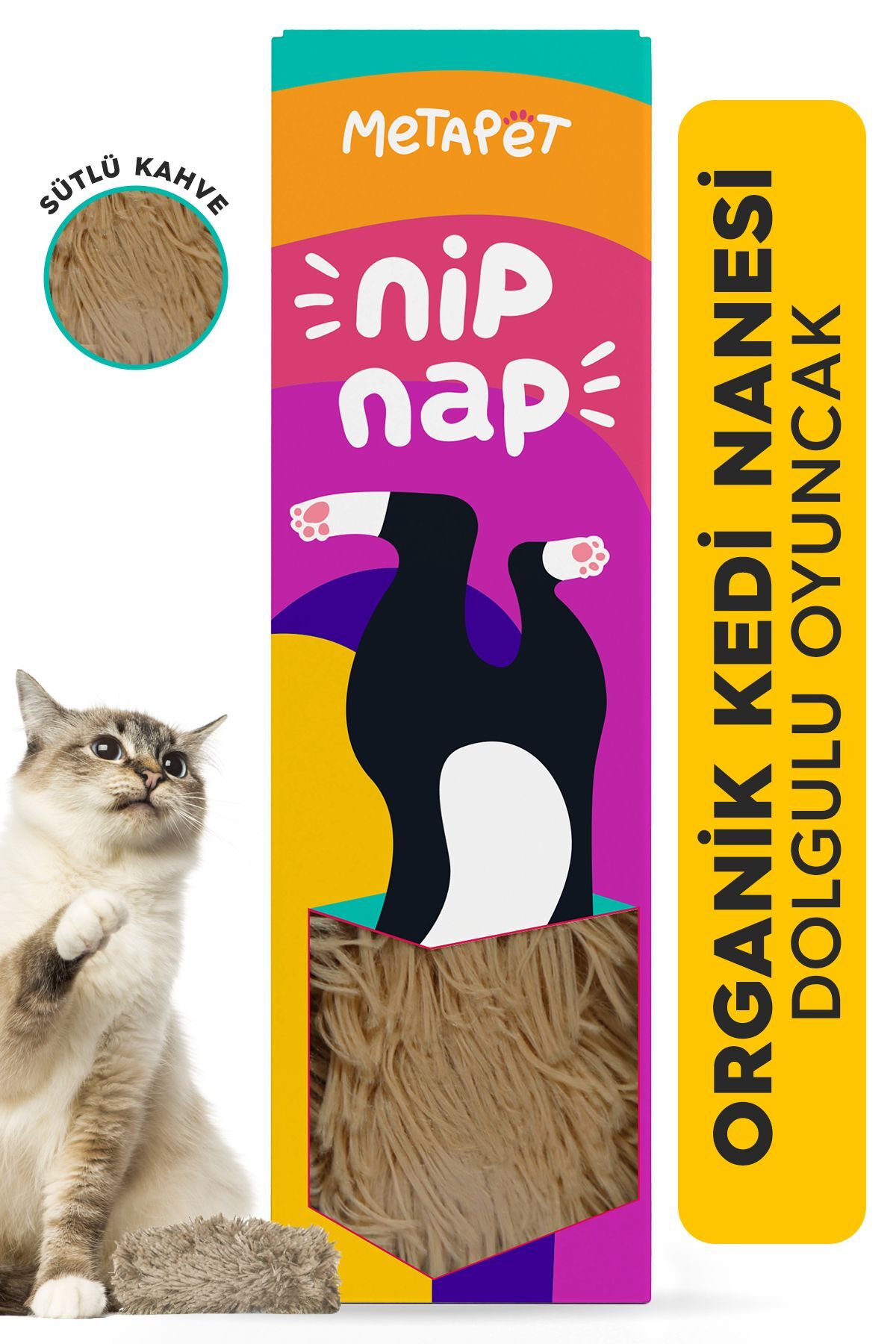 Metapet Catnipli Peluş Kedi Oyuncağı, Organik Kedi Nanesi Oyuncakları, Kedi Otlu Naneli Ürünleri