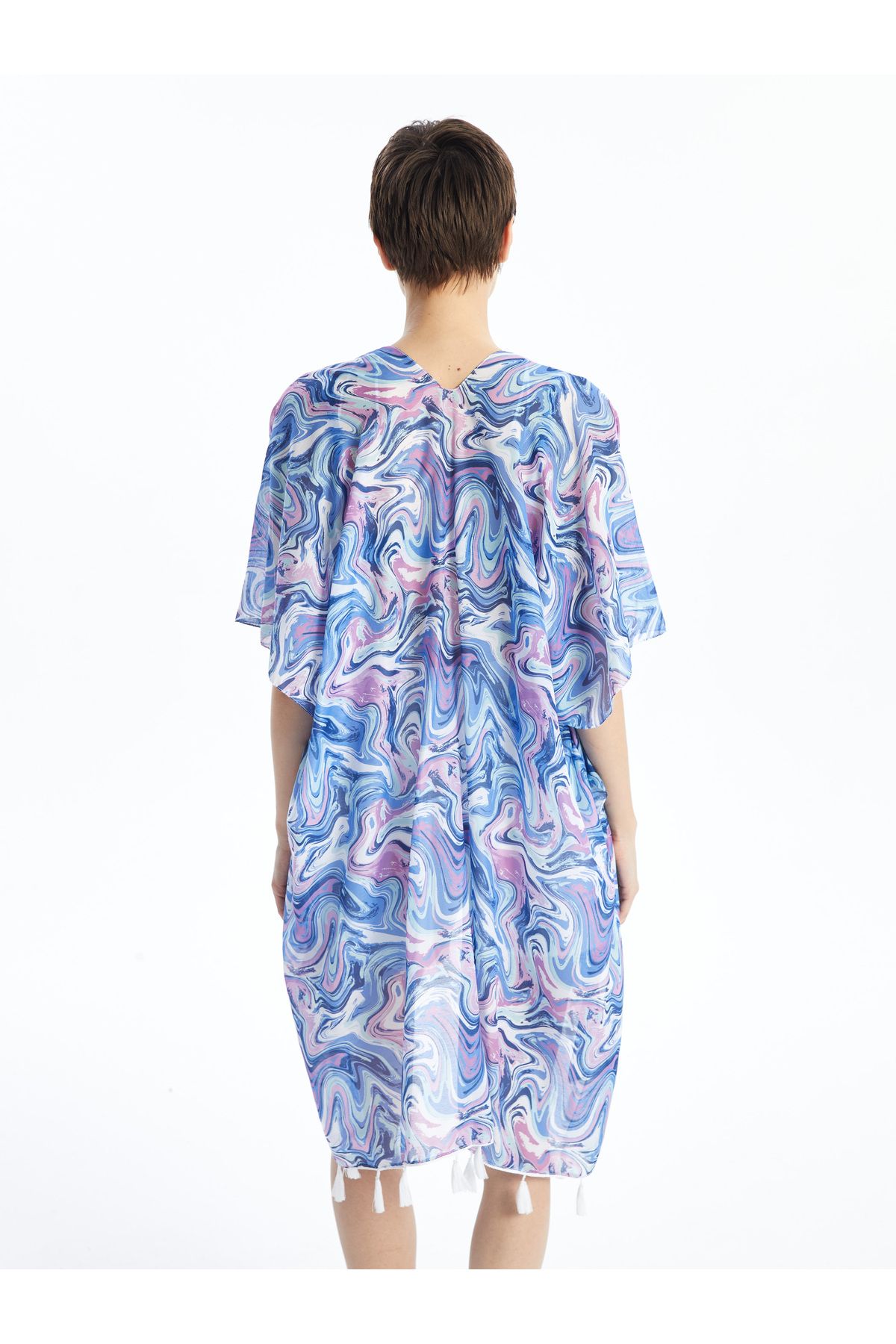 Şal Yaka Desenli Kadın Kimono