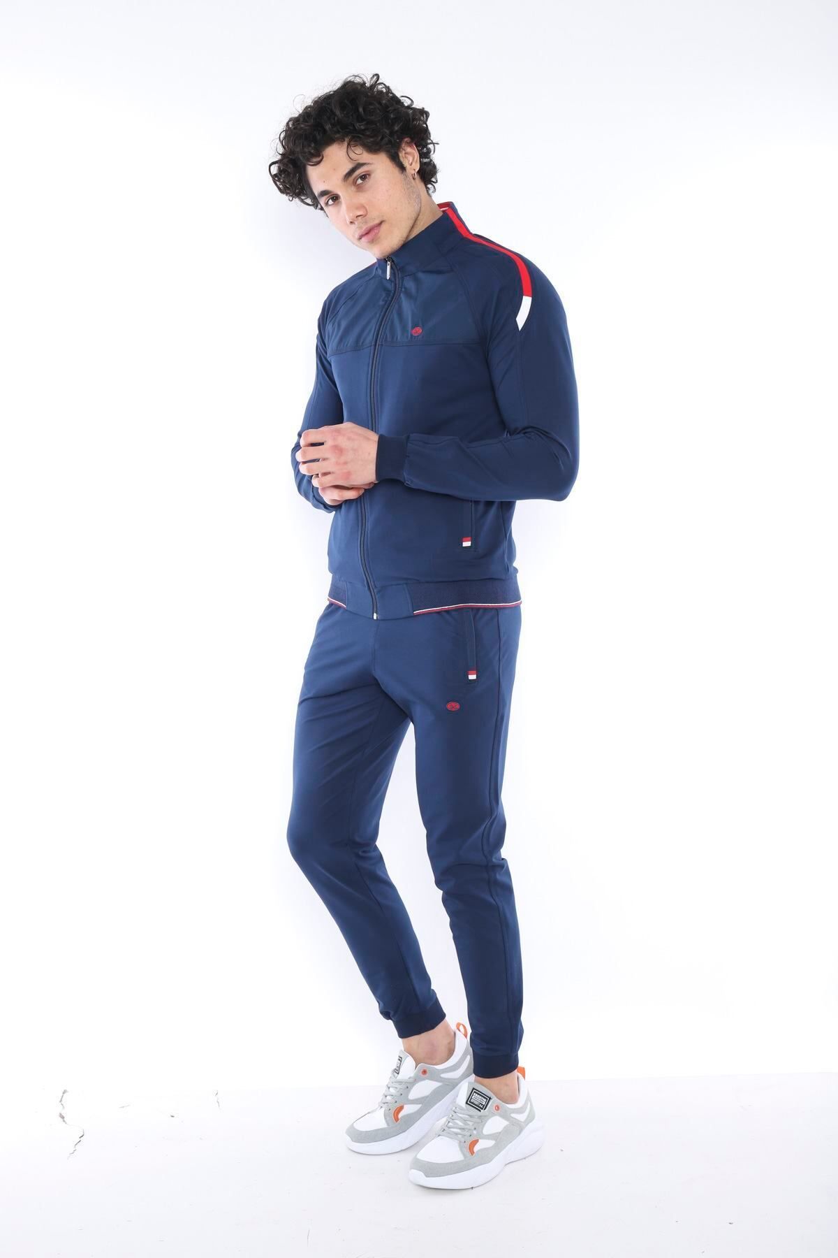 ست گرمکن ورزشی مردانه COLLAR ROYAL ORTAK SUPER 2 IP FABRIC 4 SEASON SLIMFIT TEAM 6733 Escetic