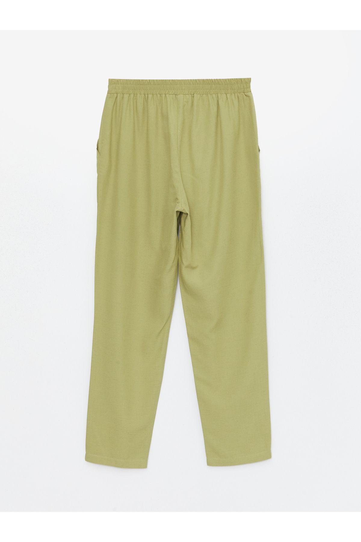 LC Waikiki-Pantaloni drepți pentru femei în amestec de in, cu talie elastică 7