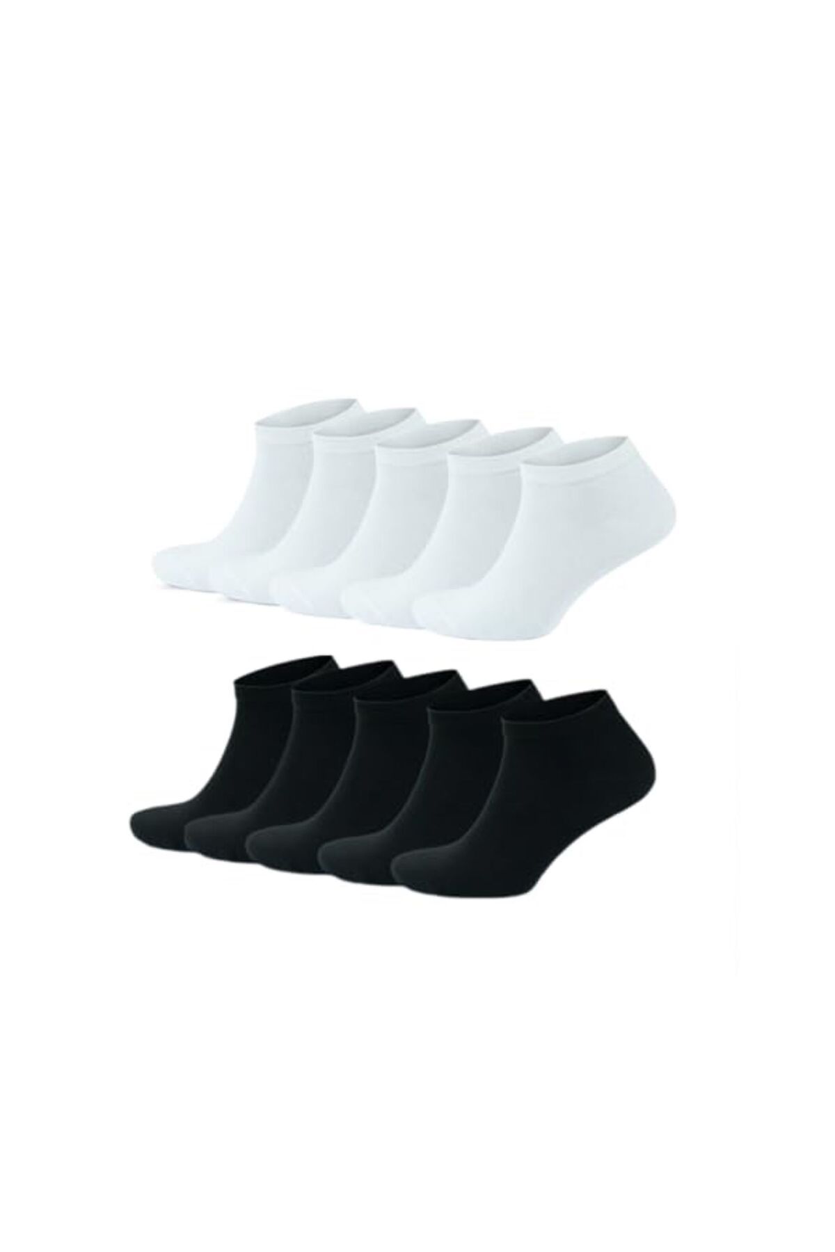 Ners Sneaker Çorap (10 Çift) Unisex - Yüksek Kaliteli Penye Pamuk-Dikişsiz-Nefes Alabilir-Günlük ve Spor