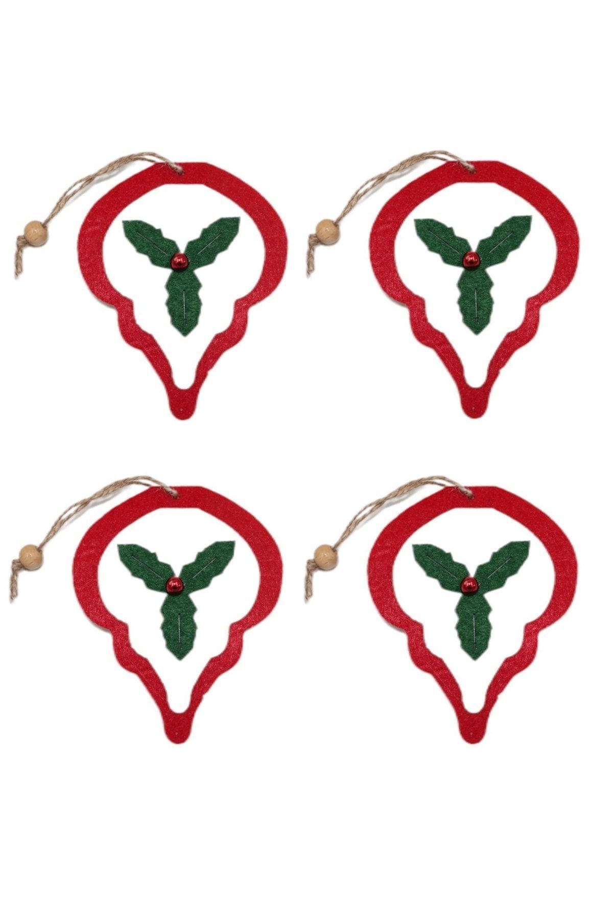 roco paper Set De Decorațiuni Pentru Brad - Pachet Cadou Din Pâslă - 4 Bucăți 9x11 Cm Yd001 - One Size