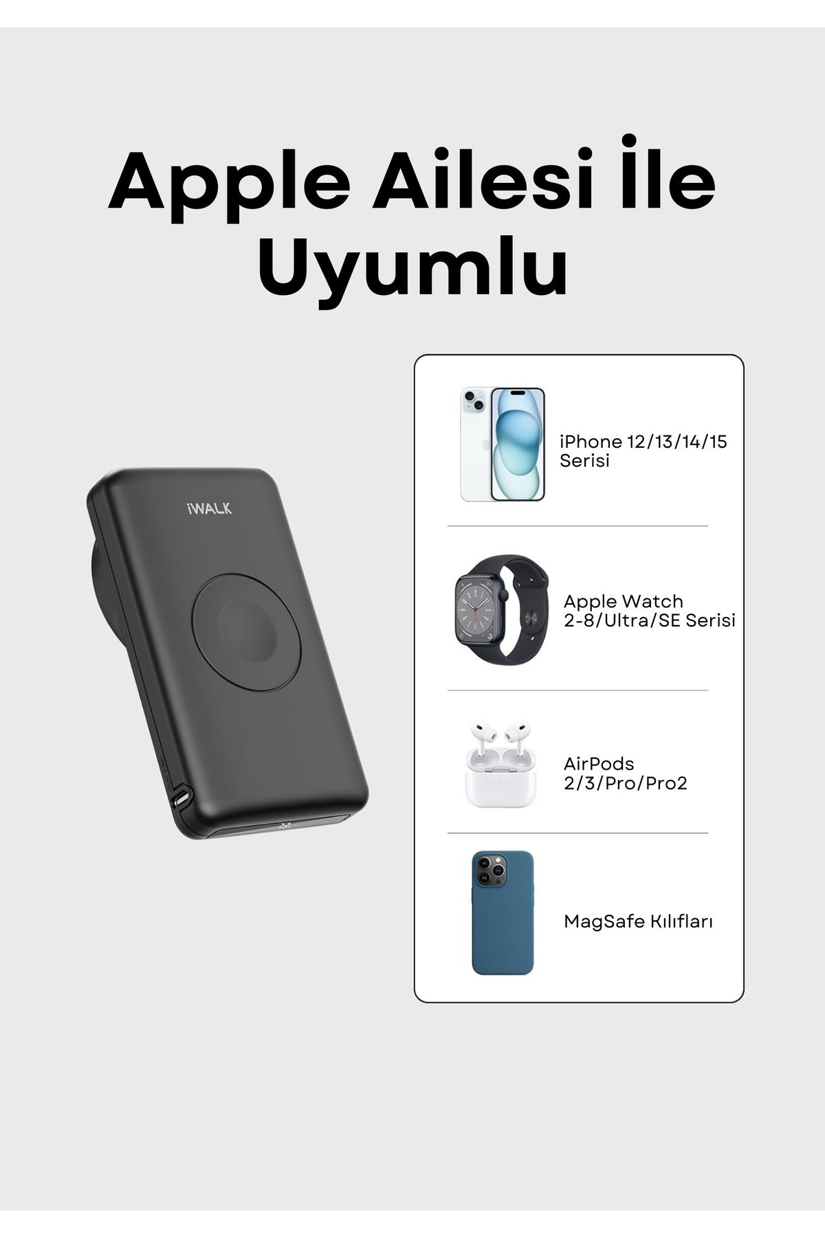 Genel Markalar iWALK MAG X Manyetik Kablosuz PowerBank Apple Watch Uyumlu Fiyat Yorumlar Trendyol