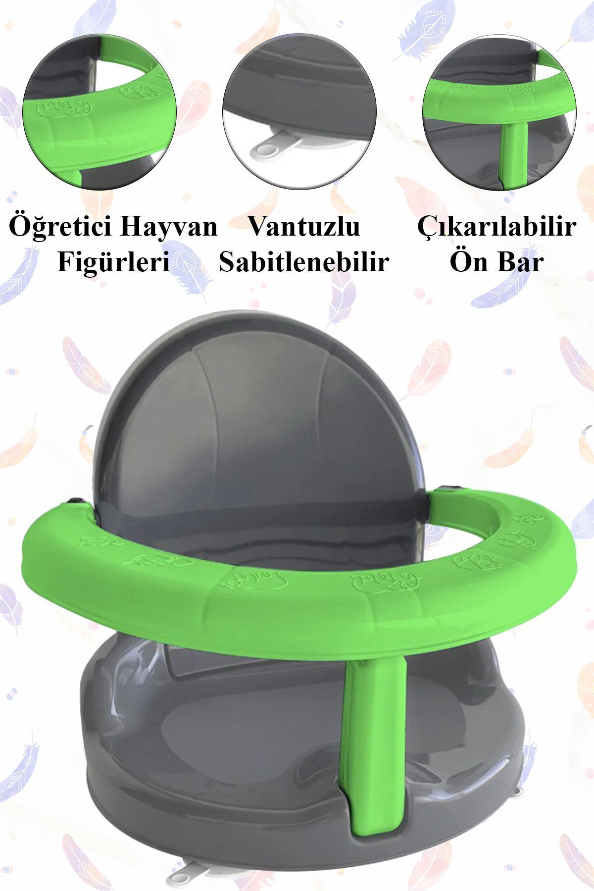 Bebek Banyo Oturağı & Mama Oturağı & Mama Sandalyesi Açılır Vakum'lu