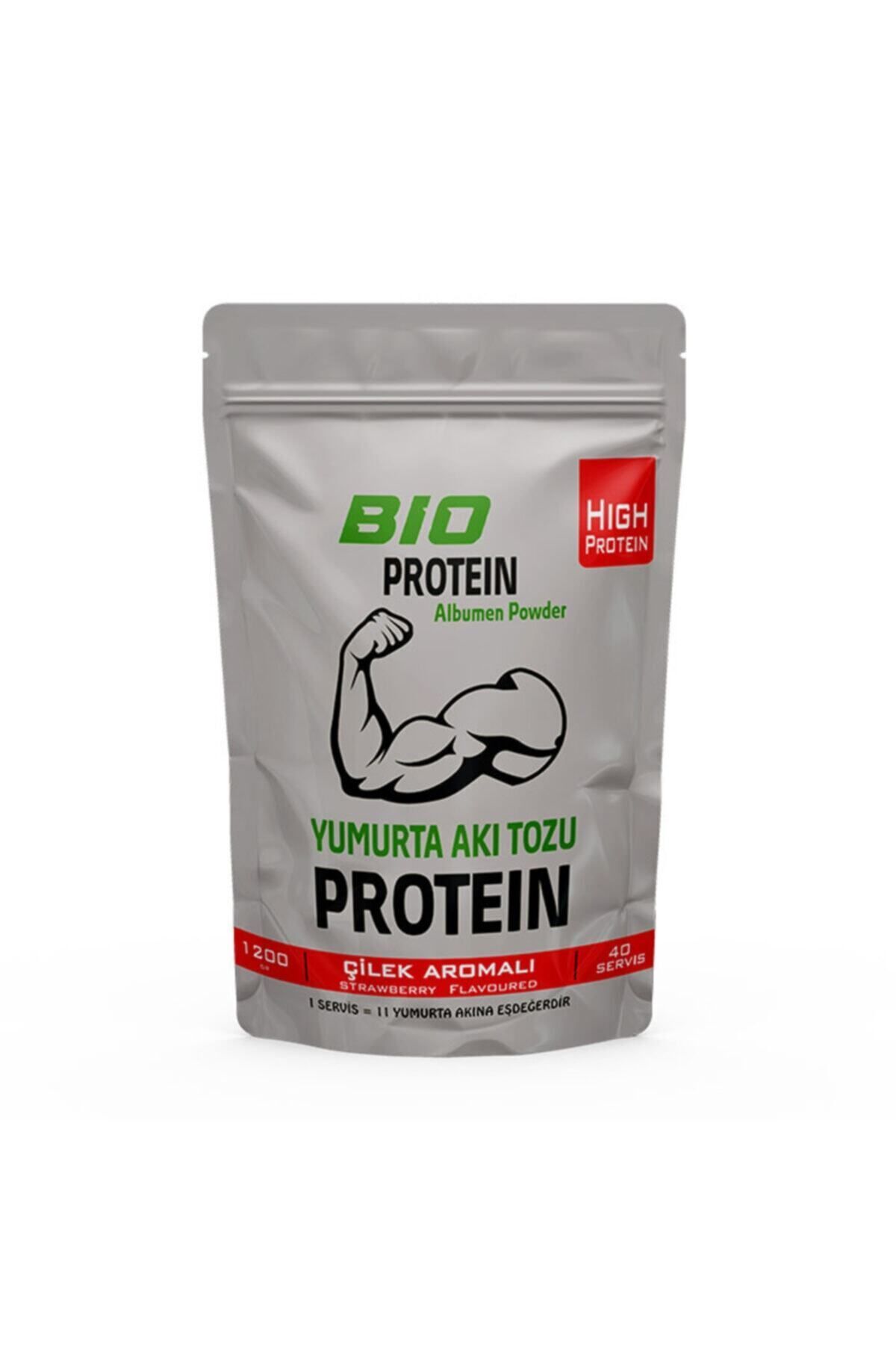 Çilek Aromalı Yumurta Akı Tozu Egg White Powder 1200 gr
