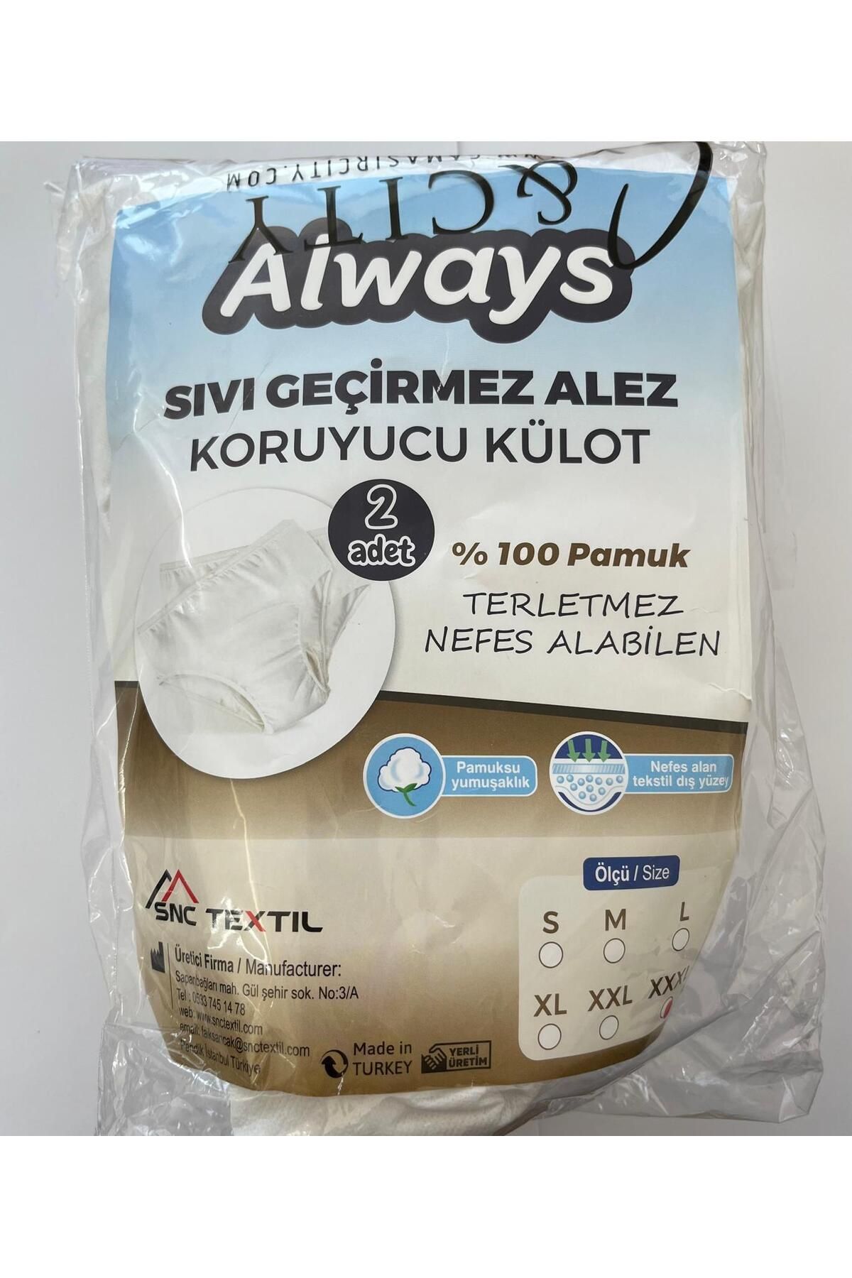 Always SIVI GEÇİRMEZ MESANE KÜLODU 2 Lİ XXXLARGE