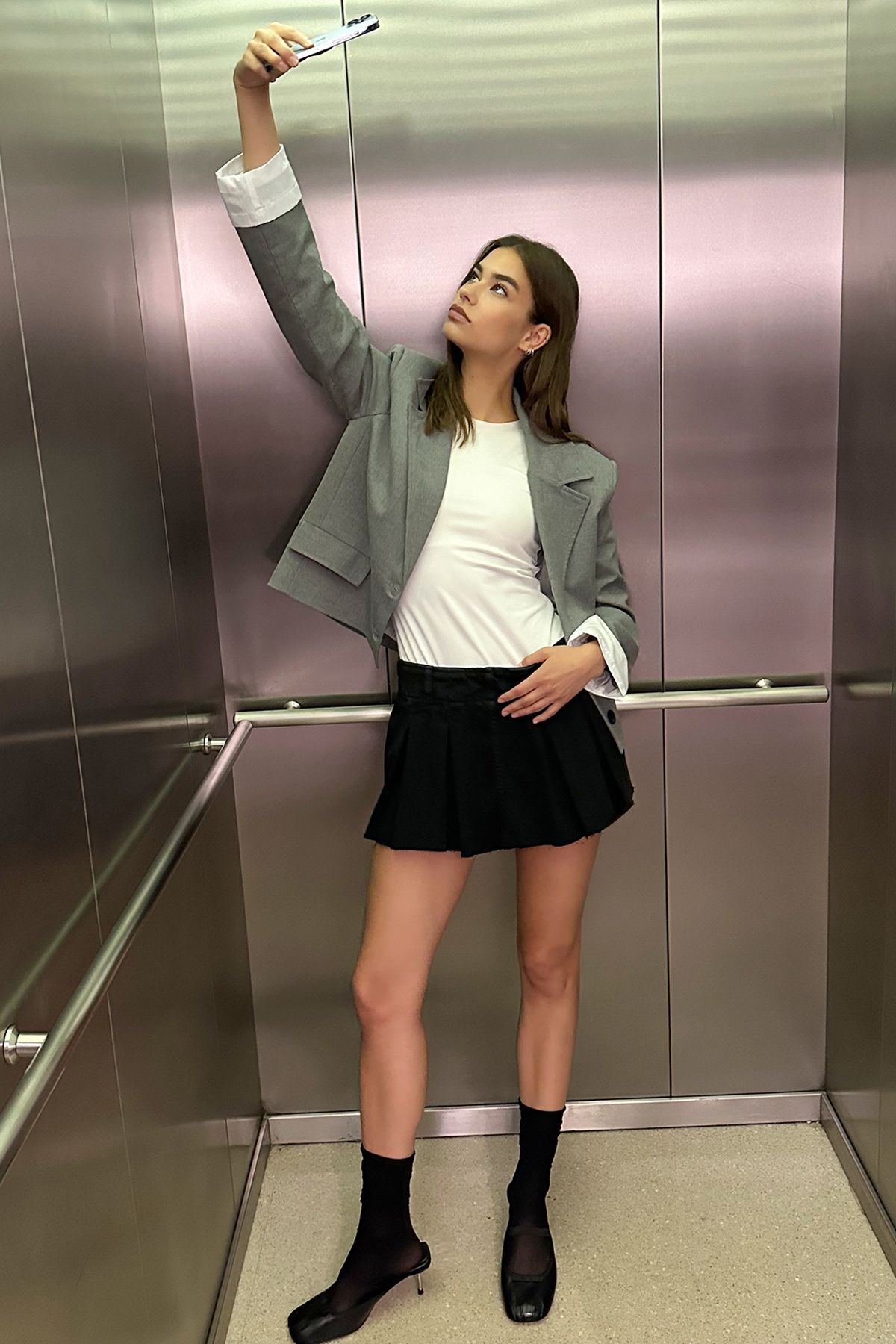 Trendyol Collection Czarna Plisowana Spódnica Dżinsowa Z Wysokim Stanem Kobieta - 36