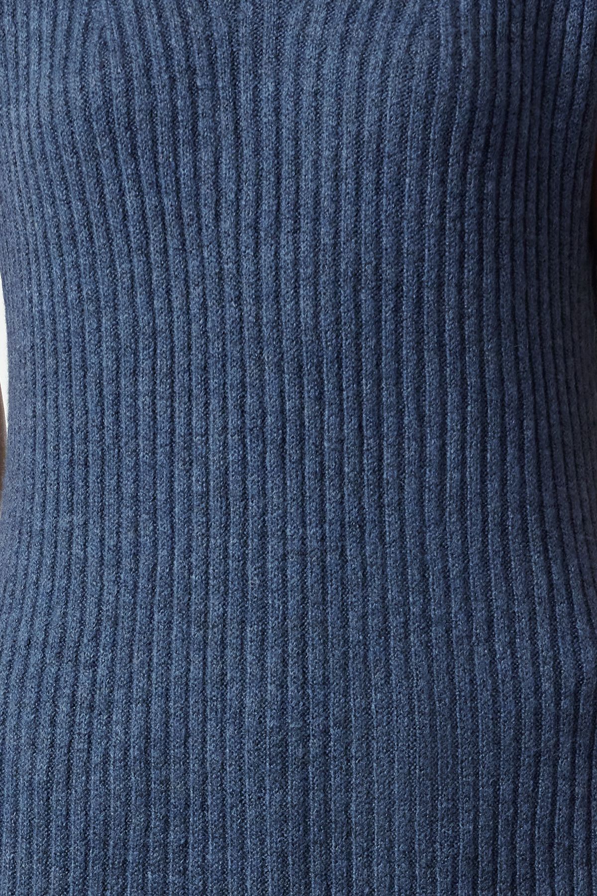 Trendyol Collection-Pulovere din tricotaje indigo cu textura moale - guler vertical TWOAW25SV00011 3