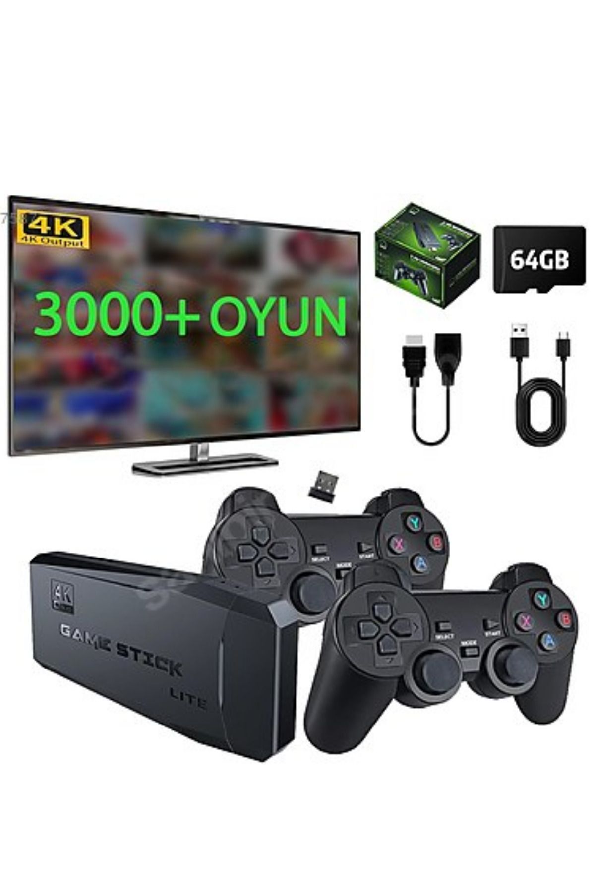Özel Seri Oyun Konsolu Retro Game Stick 2024 Atari Yeni 4k Hd Atari Makinesi 3500 Oyun
