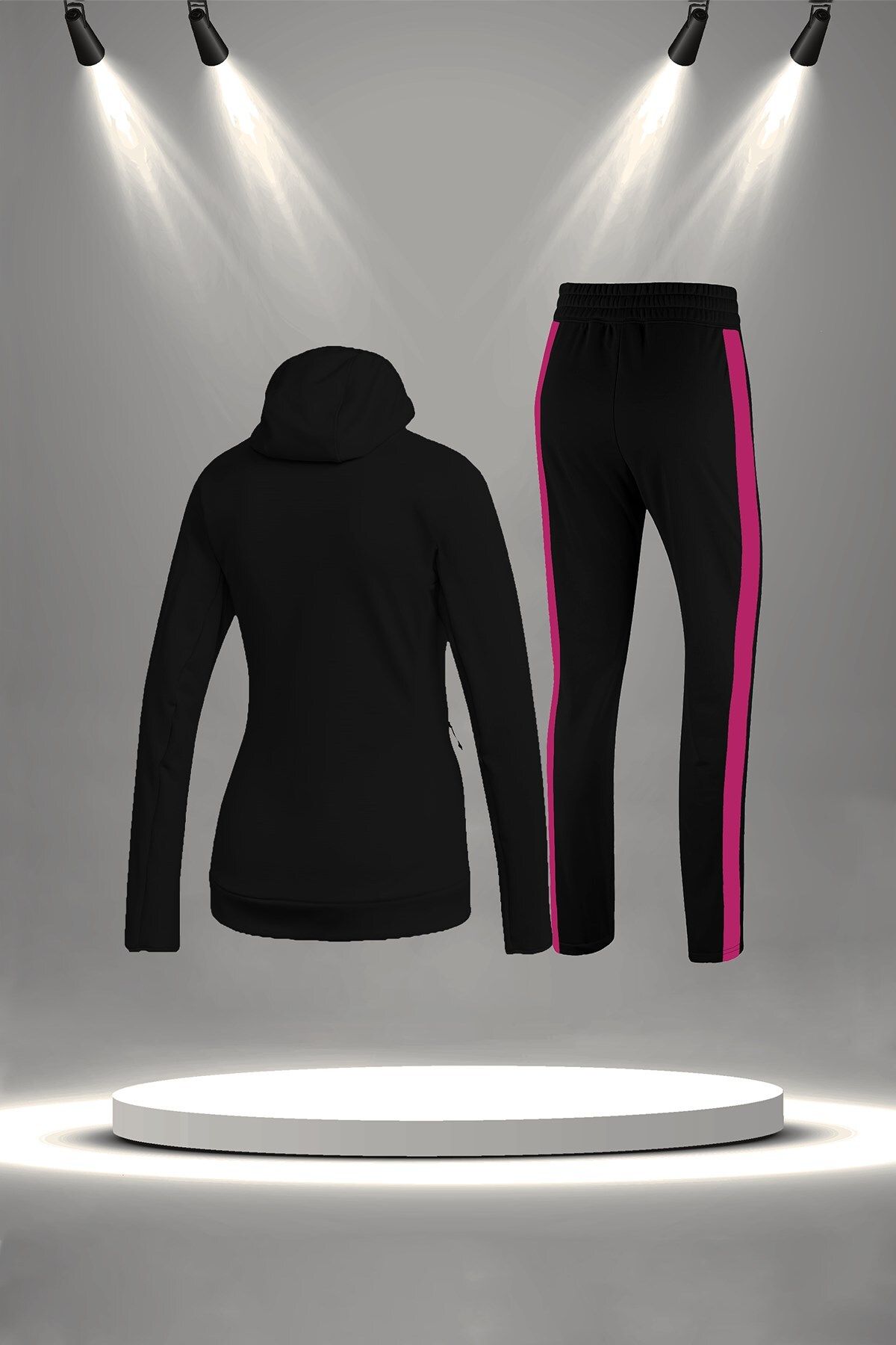 POSEIDON STORM-Set de treninguri supradimensionate, negru, elastic, din bumbac pieptănat - pentru mers și alergare în toate anotimpurile (4XL-10XL) 4