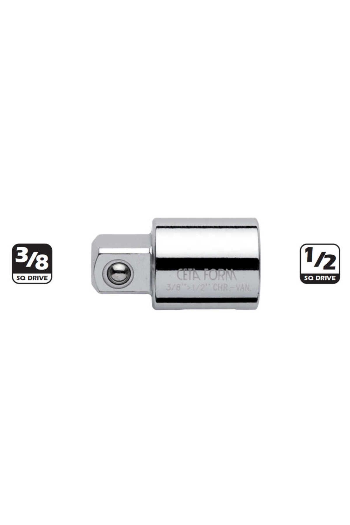 Ceta-1/2'' Socket Adapter - 3 Way, d:1/2"-e:3/8" 1