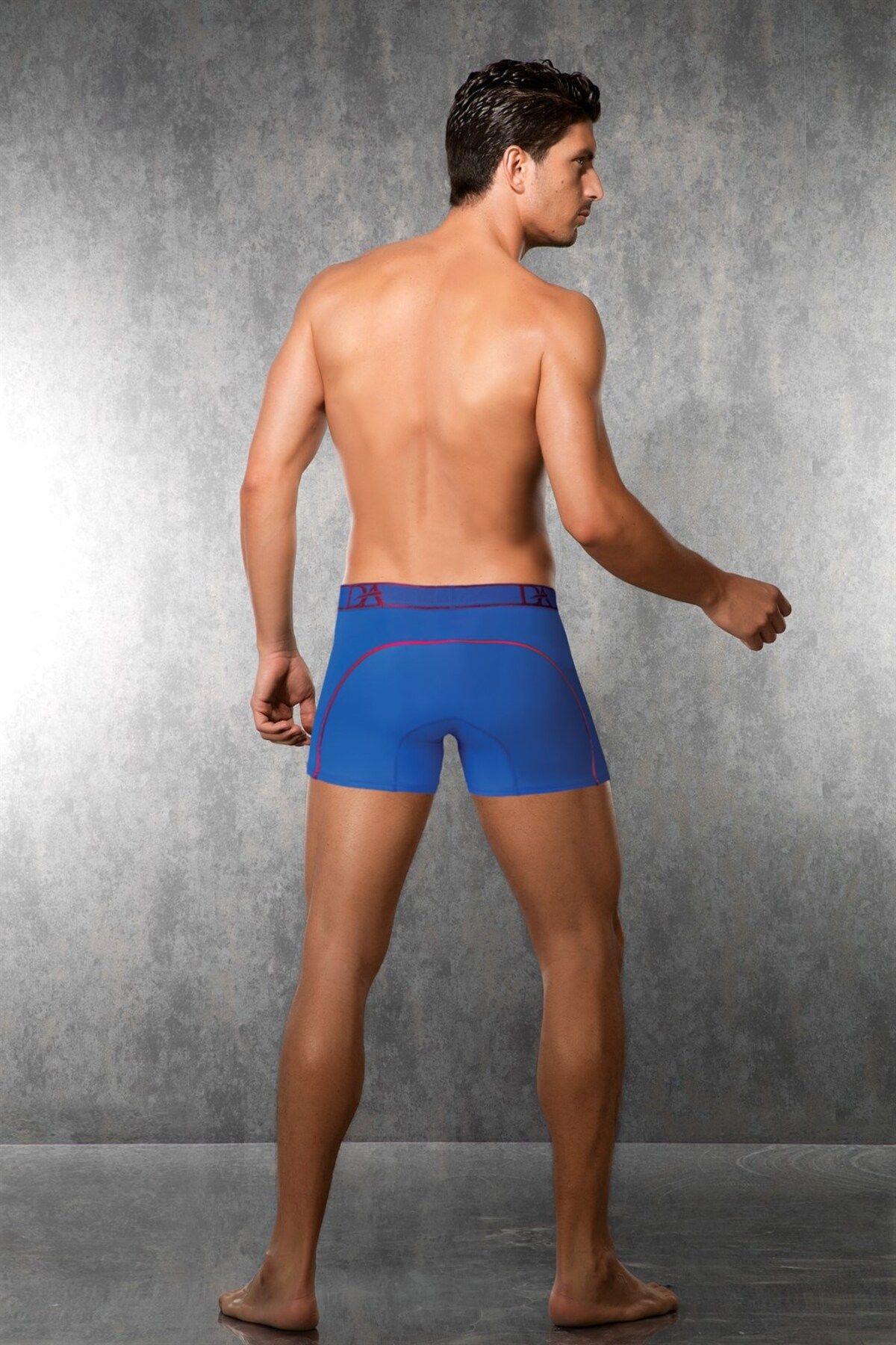 Doreanse-Men's Fancy Tulle Detailed Brand Print Waistband Boxer 1562 2