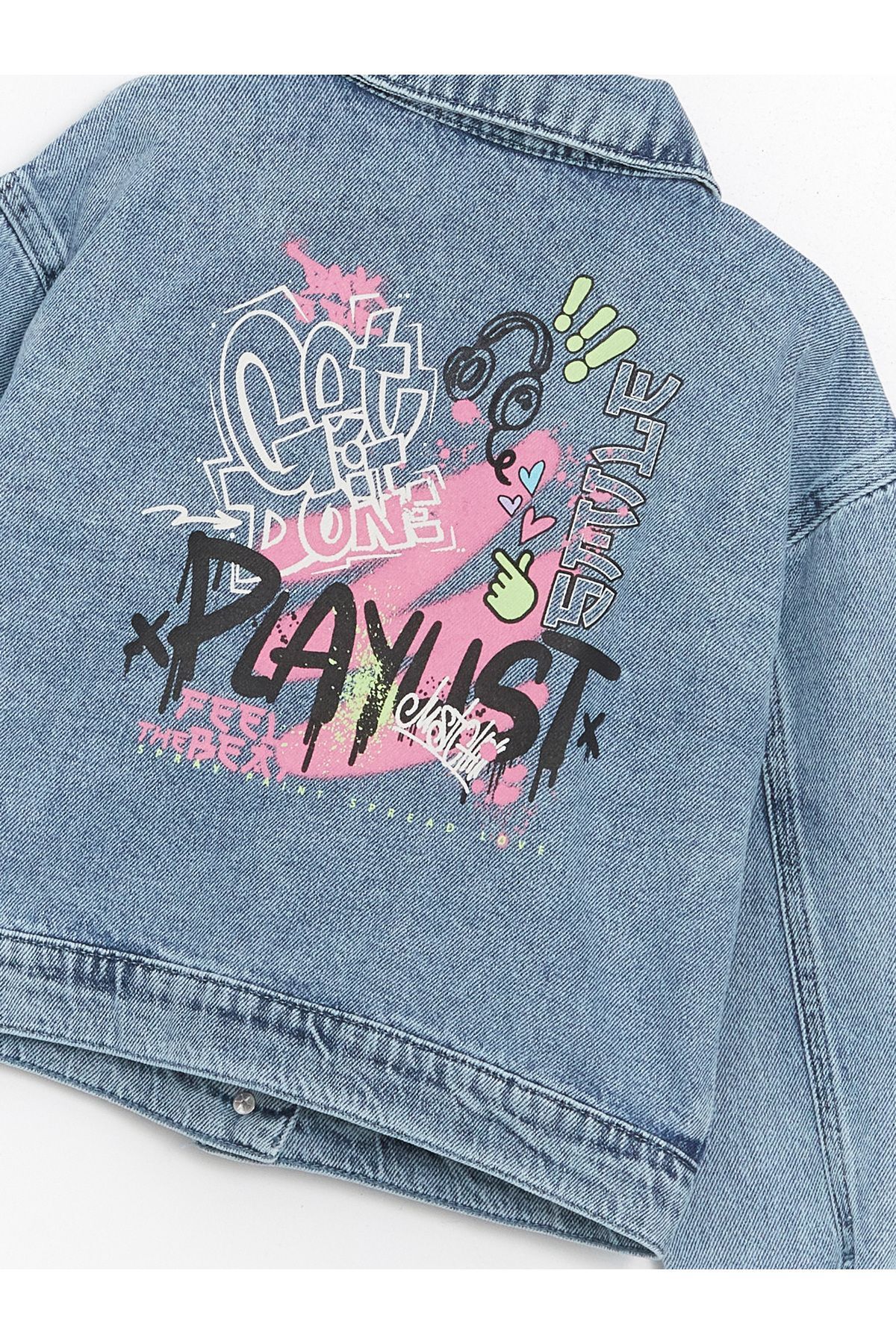 LC Waikiki-Jachetă de jeans pentru fetiță cu guler de cămașă 6