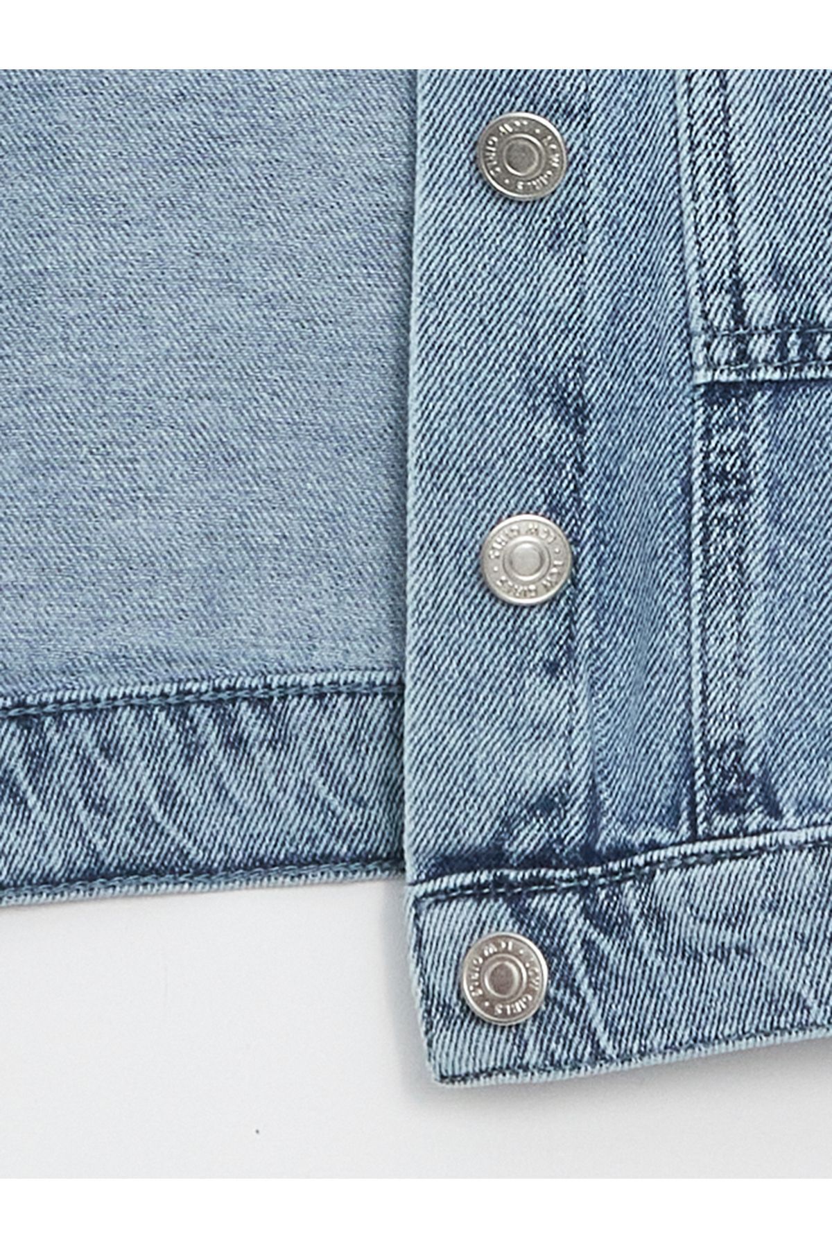 LC Waikiki-Jachetă de jeans pentru fetiță cu guler de cămașă 5