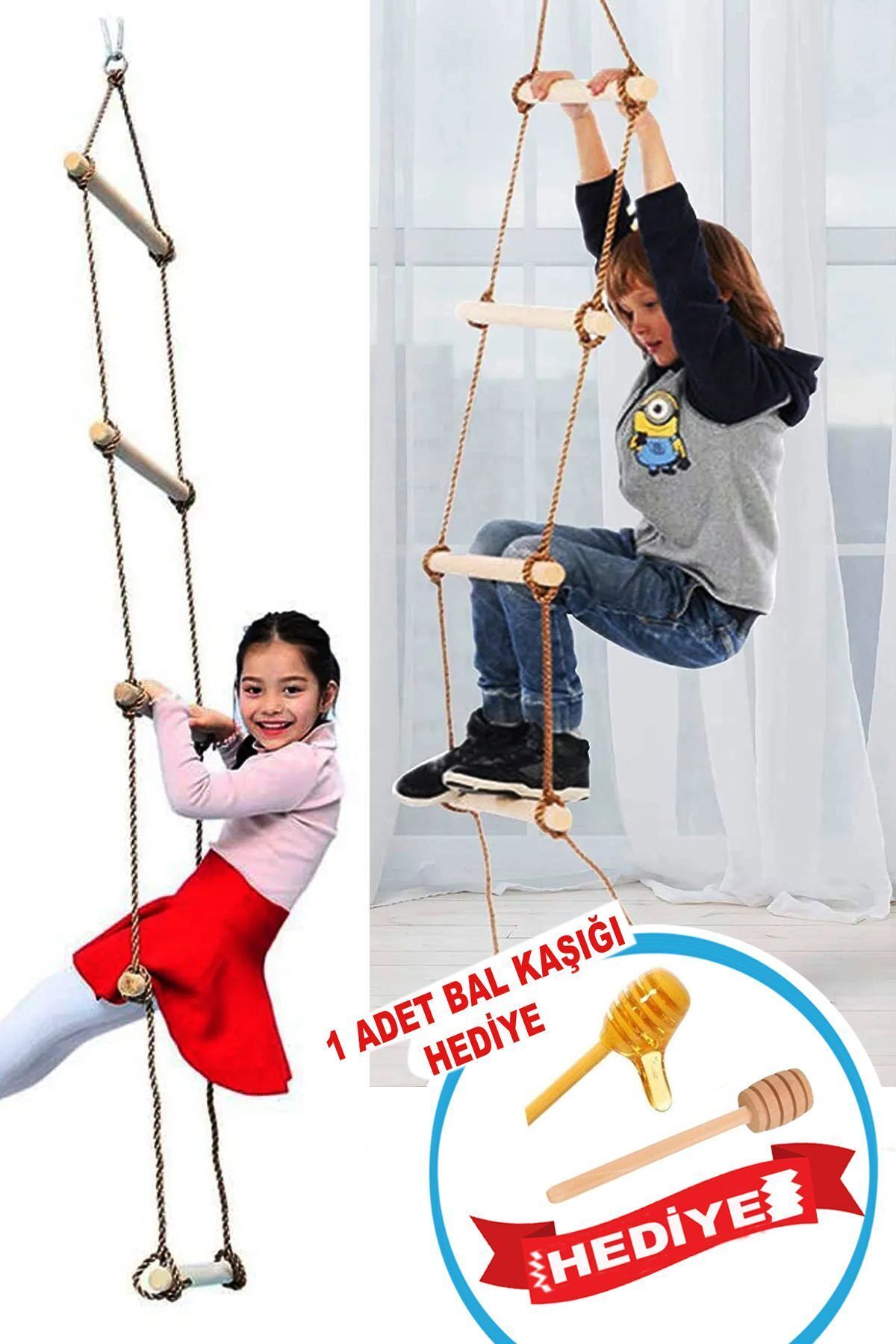 Children's Wooden Rope Ladder Montessori Educational Trapeze Swing Climbing Tower Gymnastic Swing