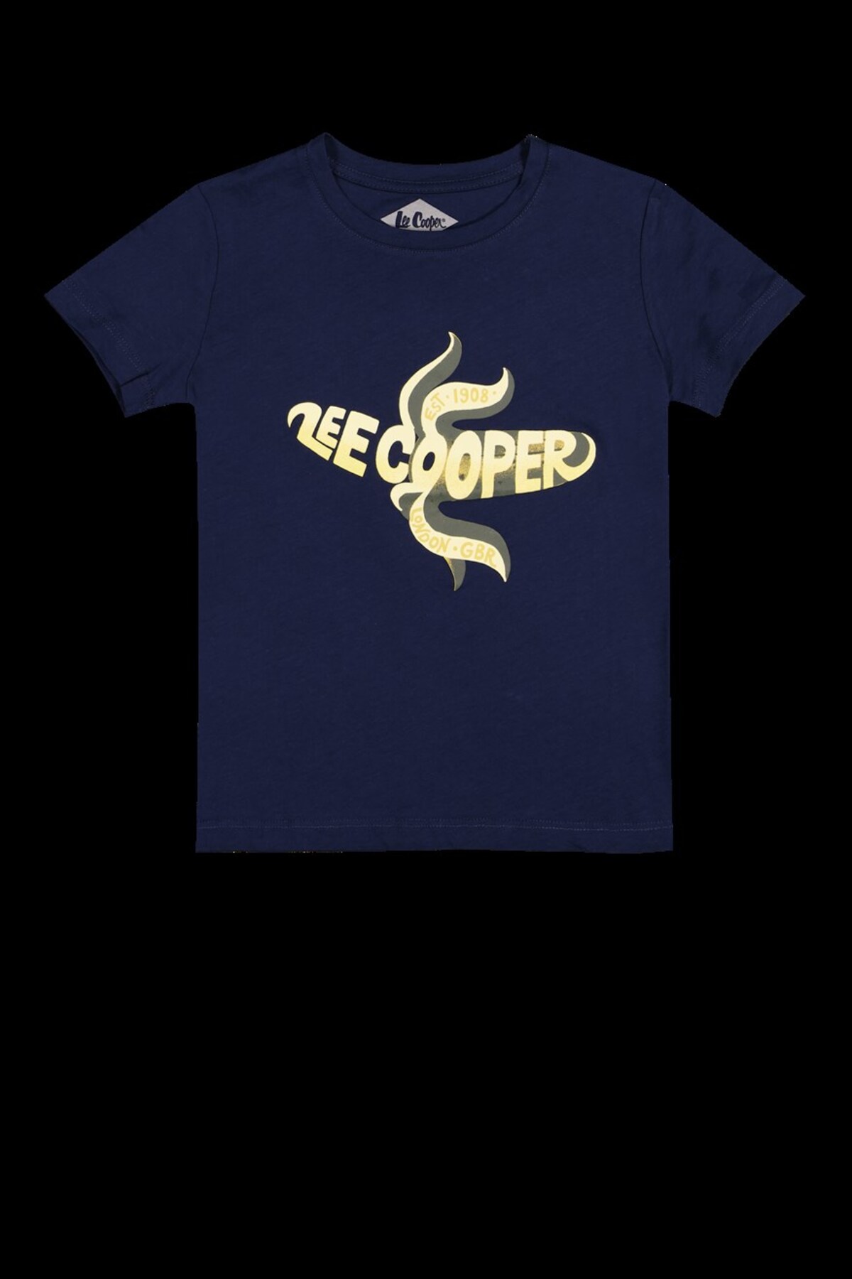 تیشرت یقه خدمه پسرانه موز آبی سرمه ای روشن Lee Cooper