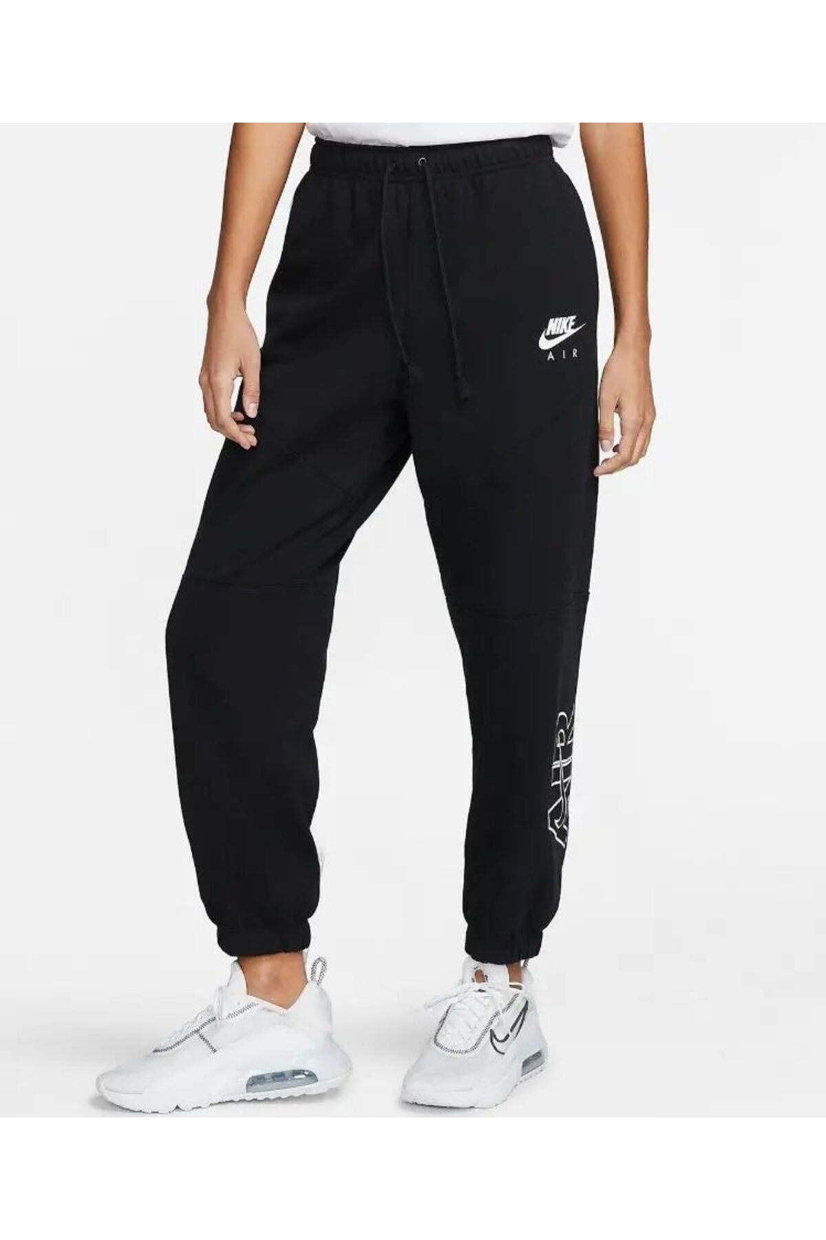 Nike Air Fleece Black Oversize Women s Sweatpants Sportswear Trendyol