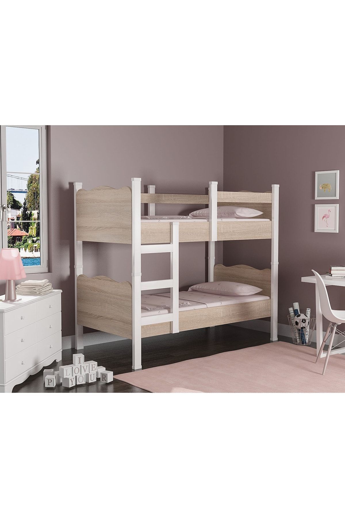 Baby Darling Cozy Merdivenli Ayrılabilen Ranza 90x190cm (mdf Taşıyıcı - 2 Renk Seçeneği)