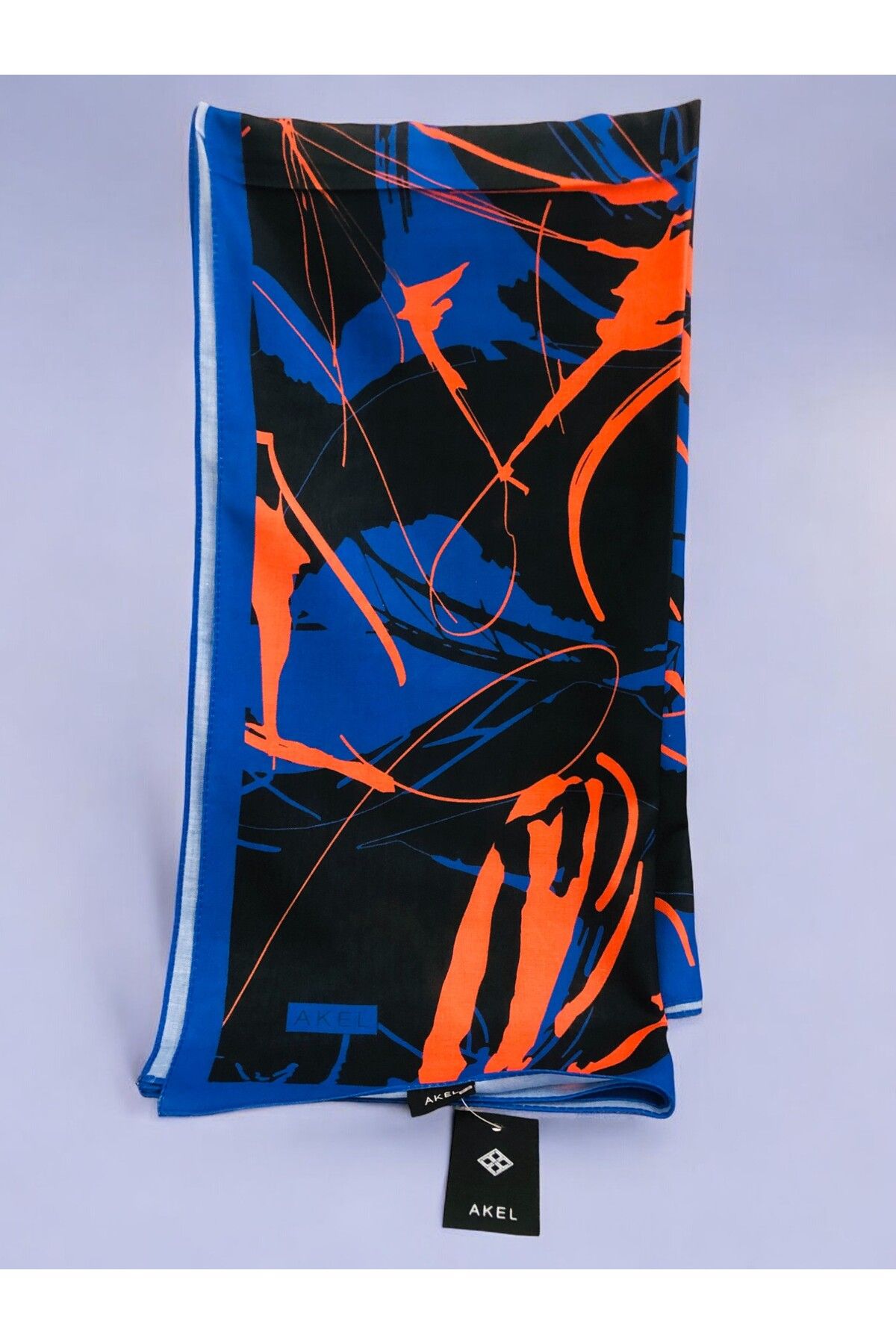 Akel-Pastel Patterned Digital Soft Scarf - 95x95 2