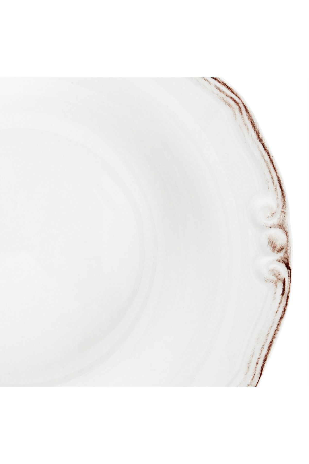 Mudo Home-24cm Ecru 6-Piece Pit Dinner Plate Set 4